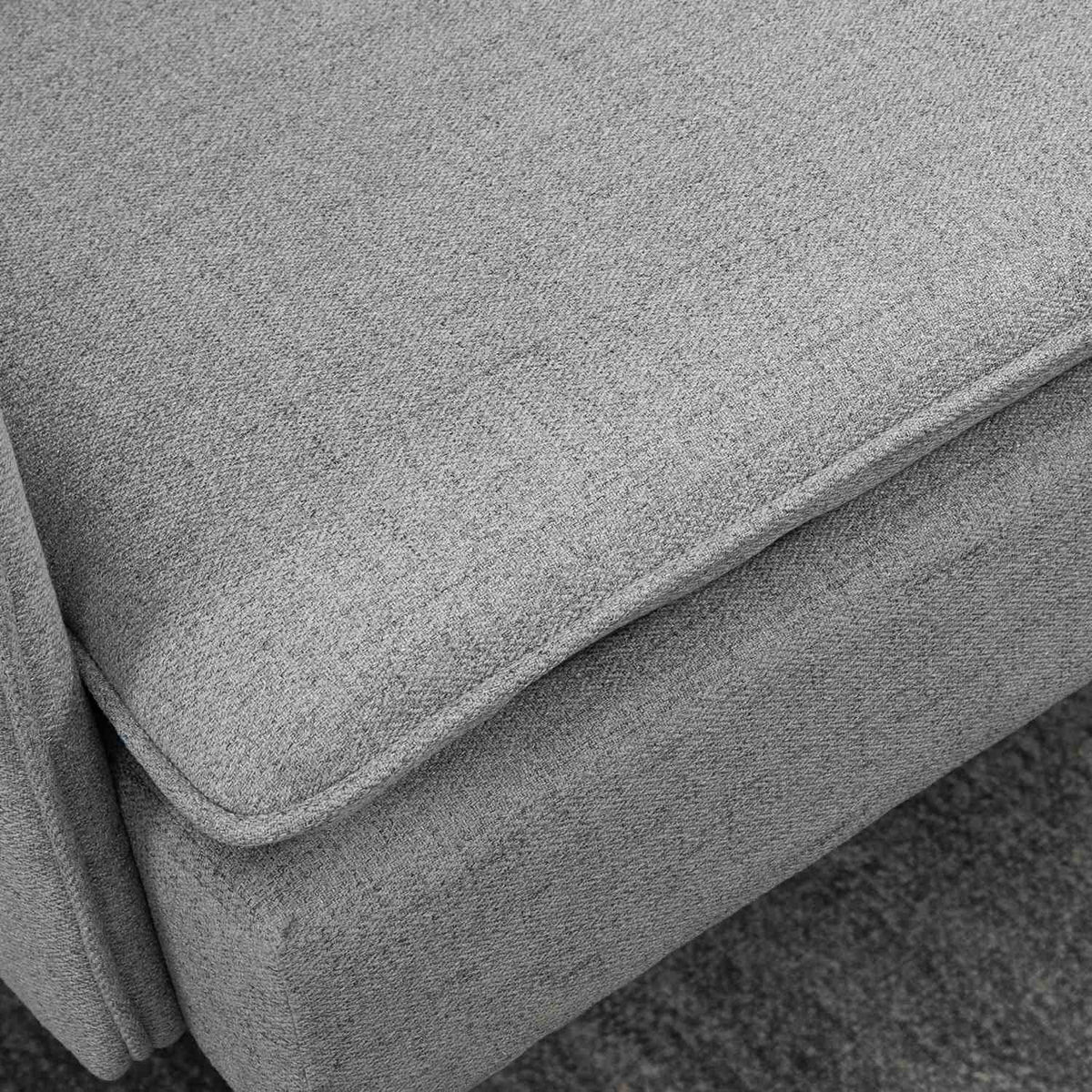 Two-seater 2-seater sofa with cushions, loveseat with linen look, double sofa for living room, bedroom, steel, gray, 139 x 68 x 76 cm