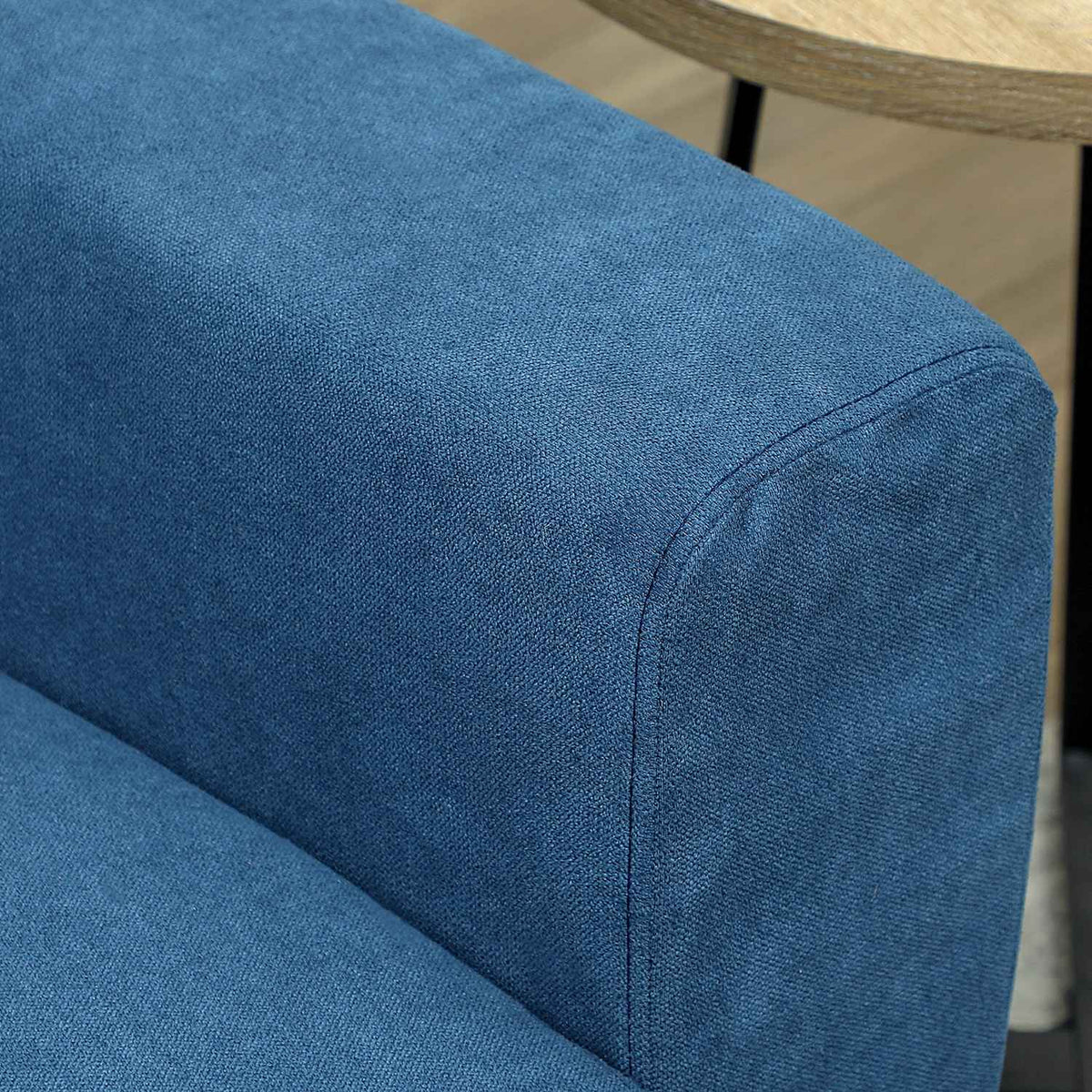 Two-seater sofa with 2 cushions, upholstered sofa with 51cm extra deep seats, double sofa made of velvet, small sofa with wooden frame, 2-seater couch for living room, bedroom, office, 133 x 73 x 81 cm, blue