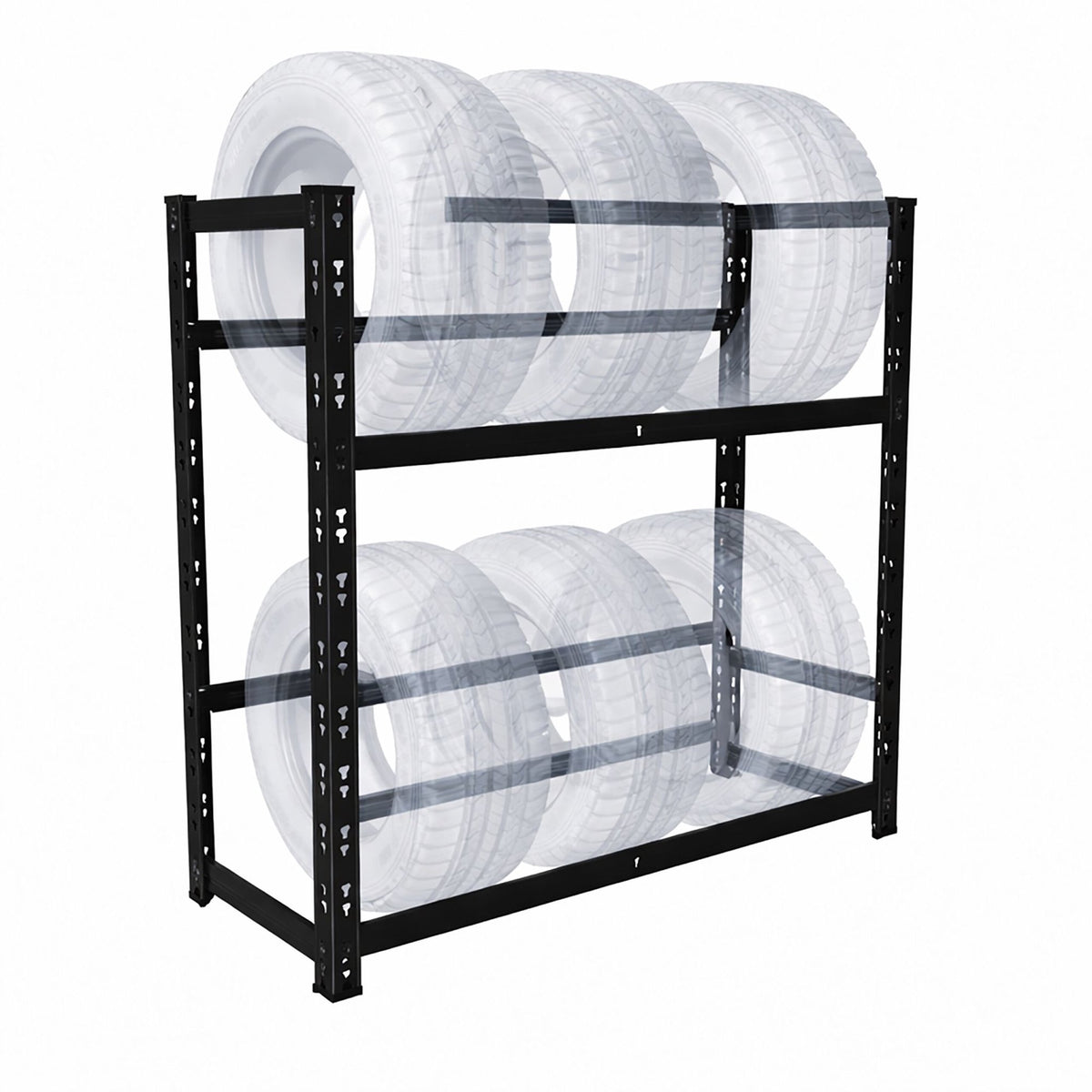 Tyre Rack for 4–6 Tyres, Adjustable Steel Frame