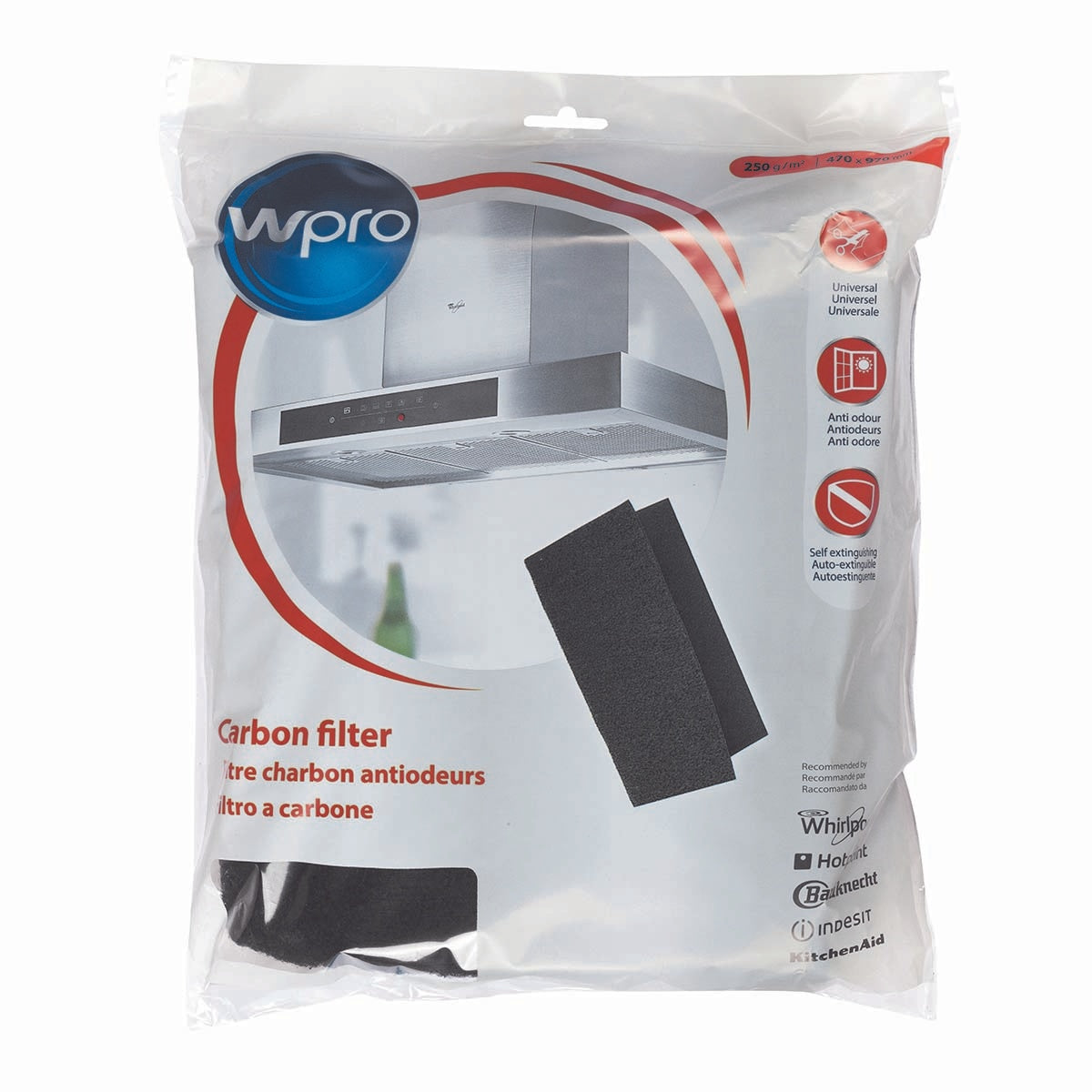 UCF017 Carbon filter for fan cover 47 x 97 cm