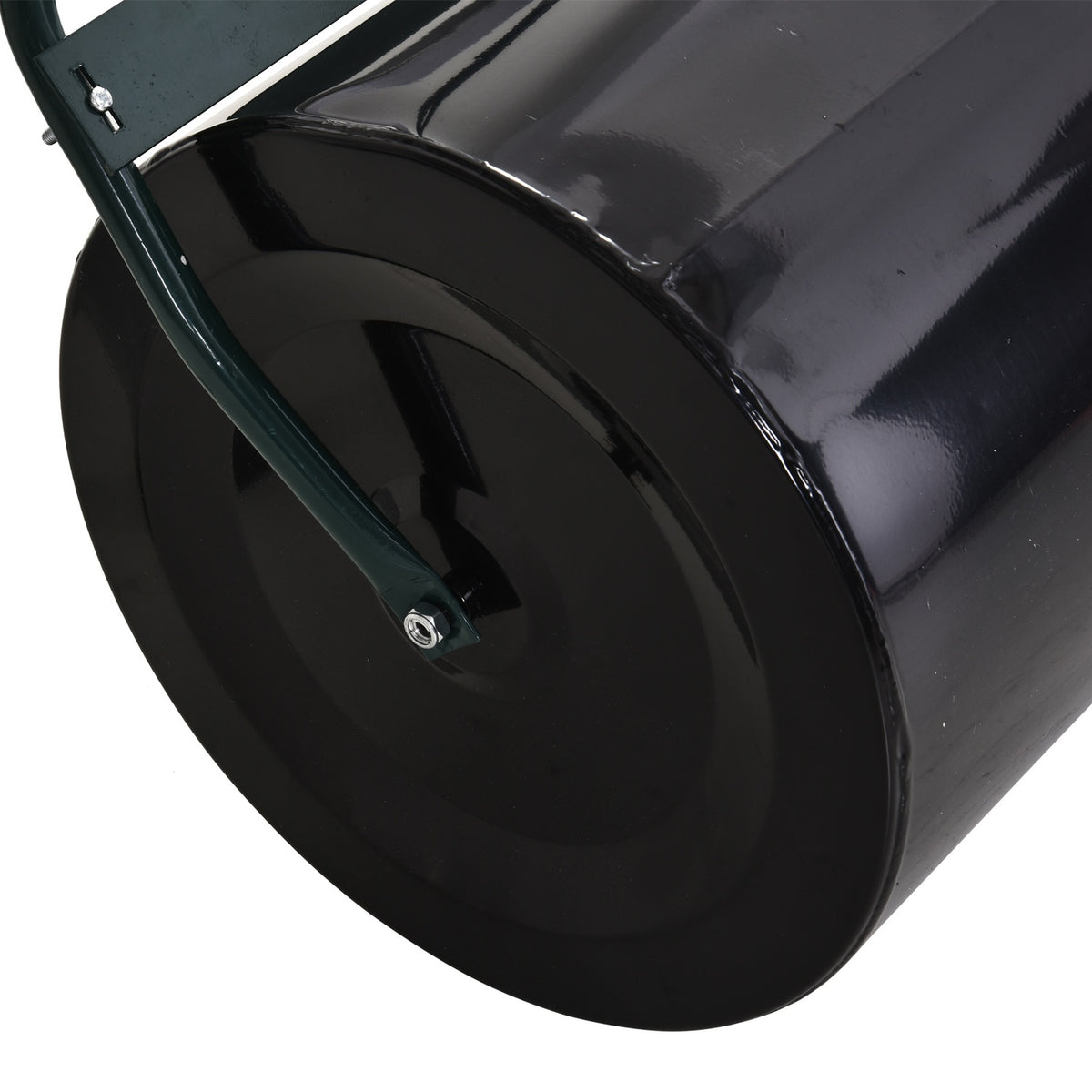 U-Handle Lawn Roller Garden Roller 40Cm Diameter 60L Water/Sand Fill Metal Black 57 X 40 X 123Cm
