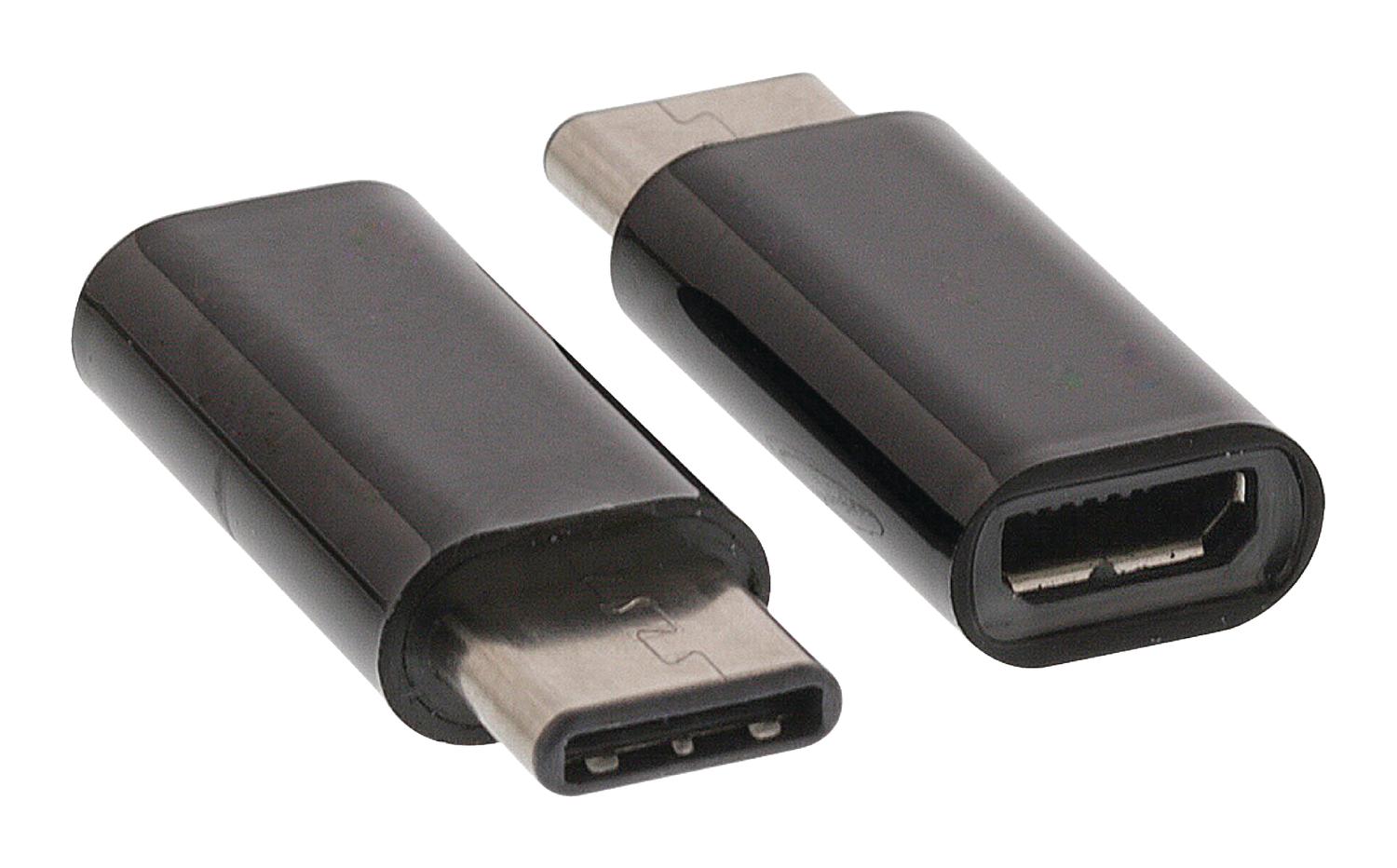 USB 2.0 Adapter USB-C Male - USB Micro B female Black