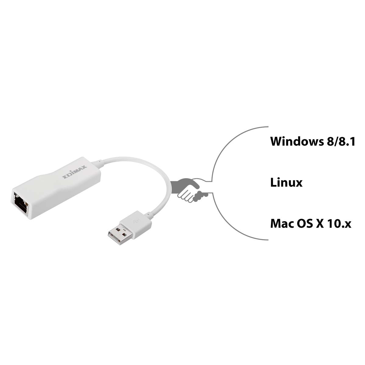 USB 2.0 Fast Ethernet Adapter 10/100 Mbit White
