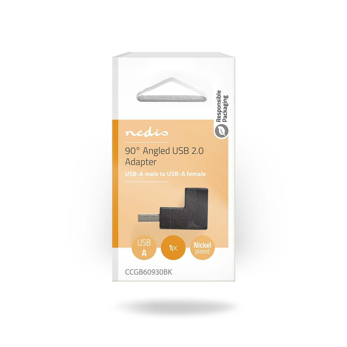 USB-A Adapter | USB 2.0 | USB-A Male | USB-A Female | 480 Mbps | Round | Nickel Plated | PVC | Black | Box