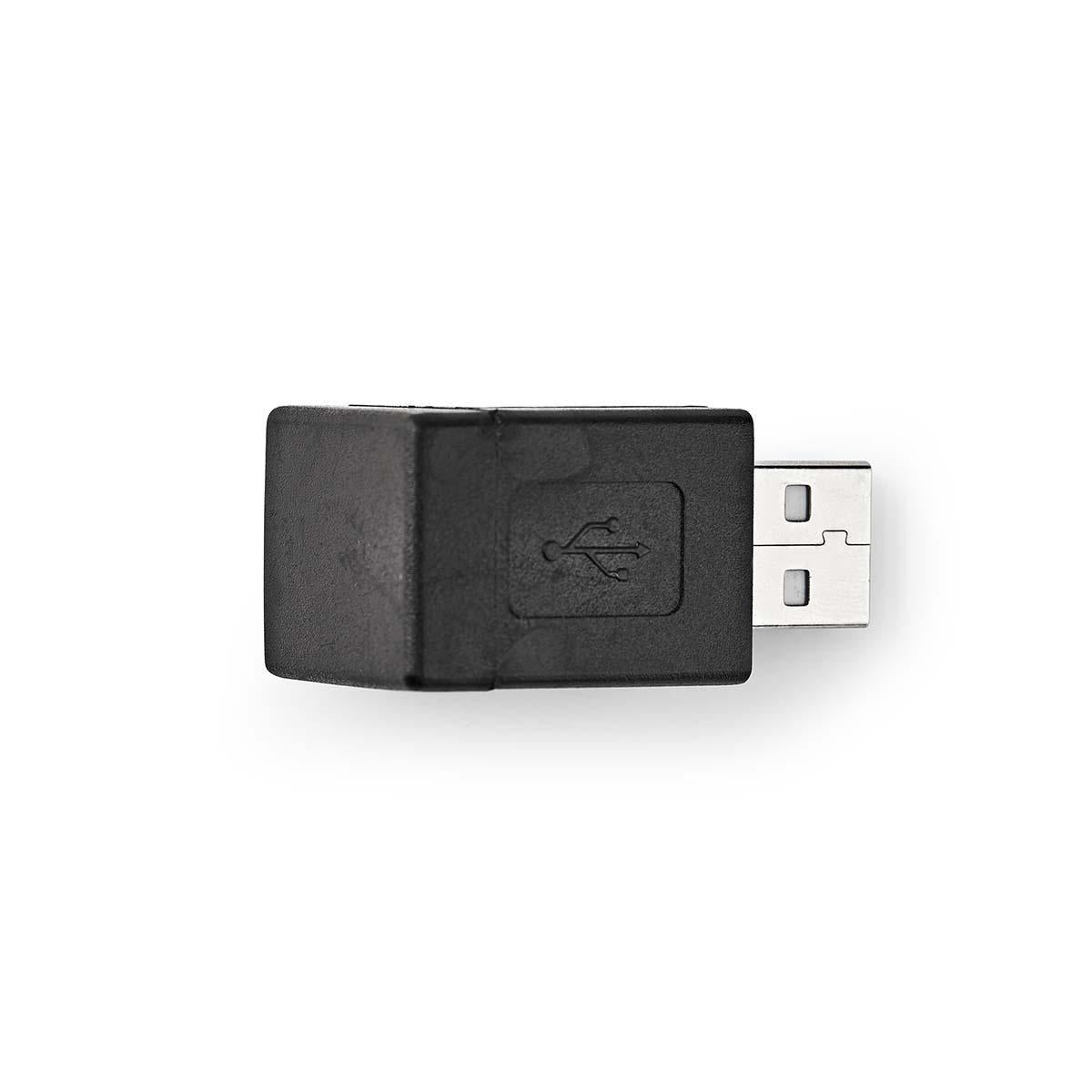 USB-A Adapter | USB 2.0 | USB-A Male | USB-A Female | 480 Mbps | Round | Nickel Plated | PVC | Black | Box