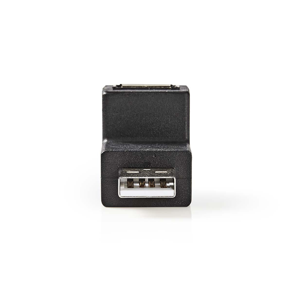 USB-A Adapter | USB 2.0 | USB-A Male | USB-A Female | 480 Mbps | Round | Nickel Plated | PVC | Black | Box