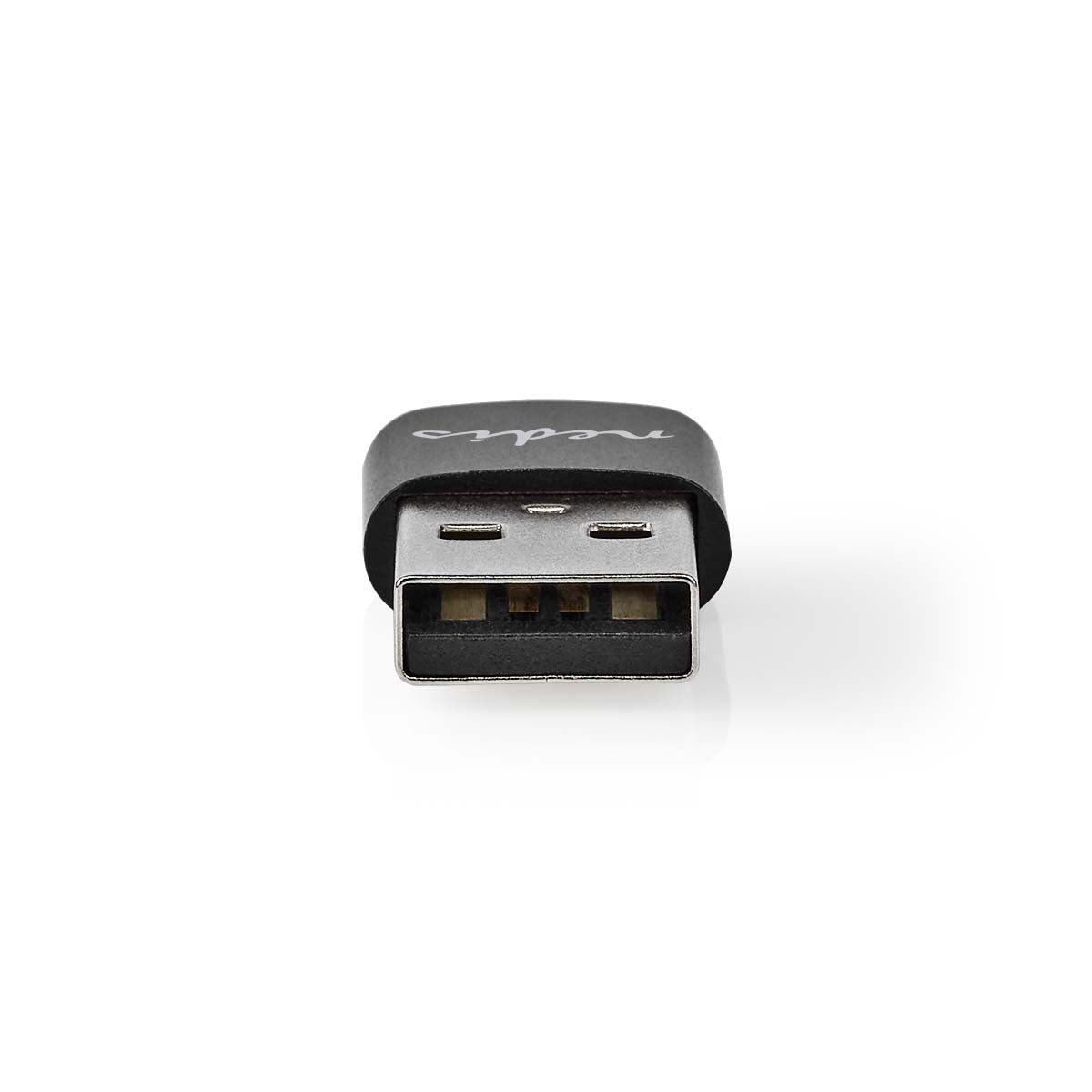 USB-A Adapter | USB 2.0 | USB-A Male | USB-C™ Female | 480 Mbps | Round | Nickel Plated | Black | Box