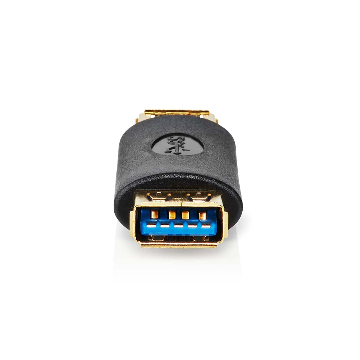 USB-A Adapter | USB 3.2 Gen 1 | USB-A Female | USB-A Female | 5 Gbps | Round | Gold Plated | Anthracite | Box