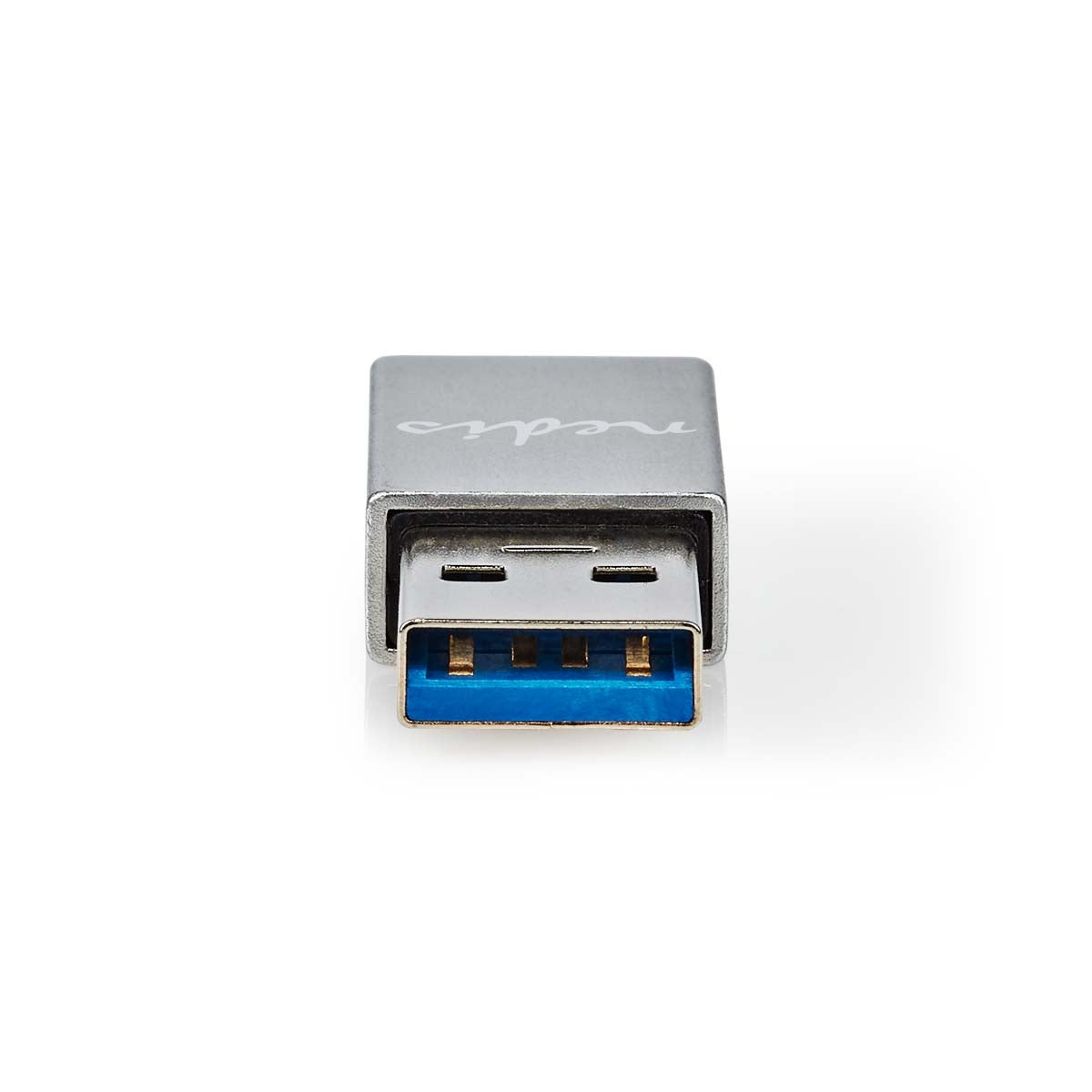 USB-A Adapter | USB 3.2 Gen 1 | USB-A Male | USB-C™ Female | 5 Gbps | Round | Nickel Plated | Silver | Lid