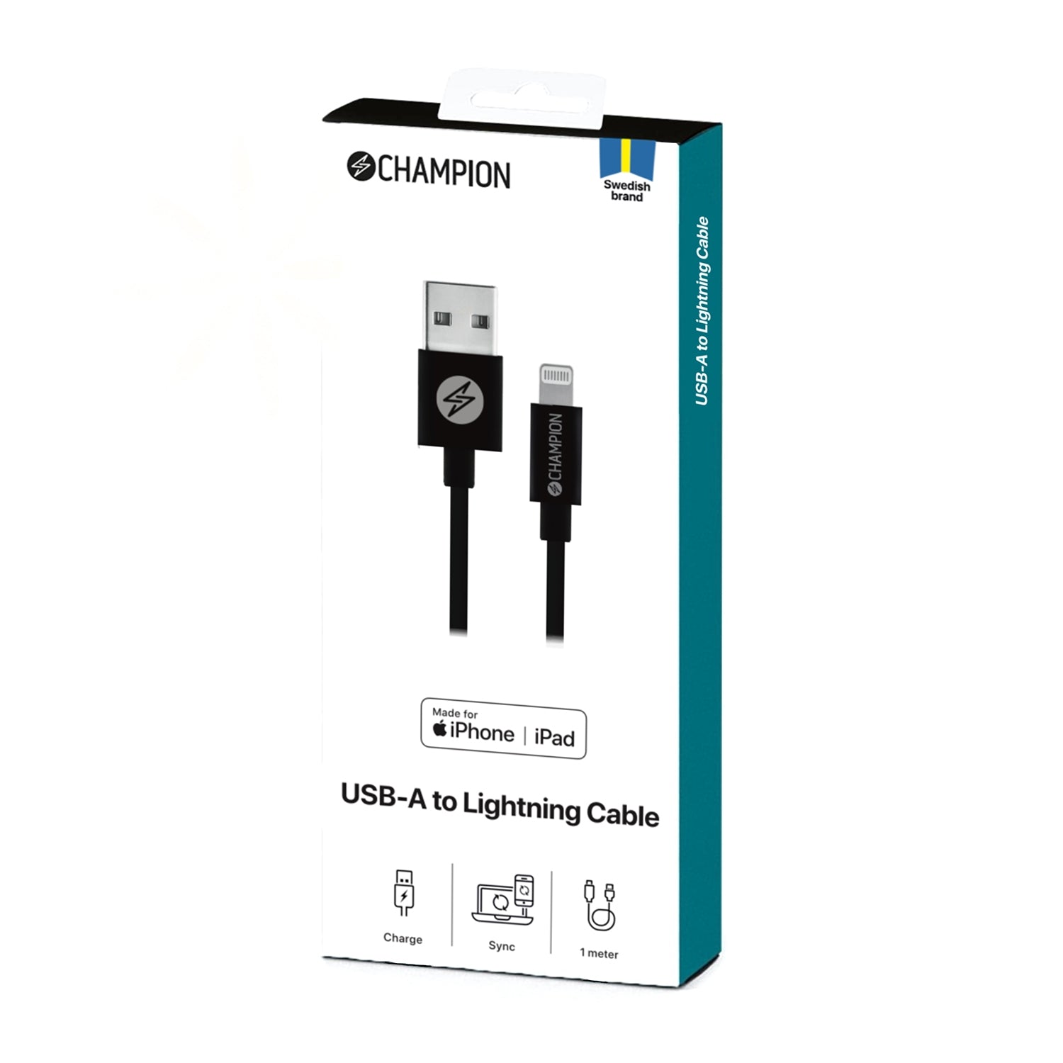 USB-A to Lightning Cable 1m Black