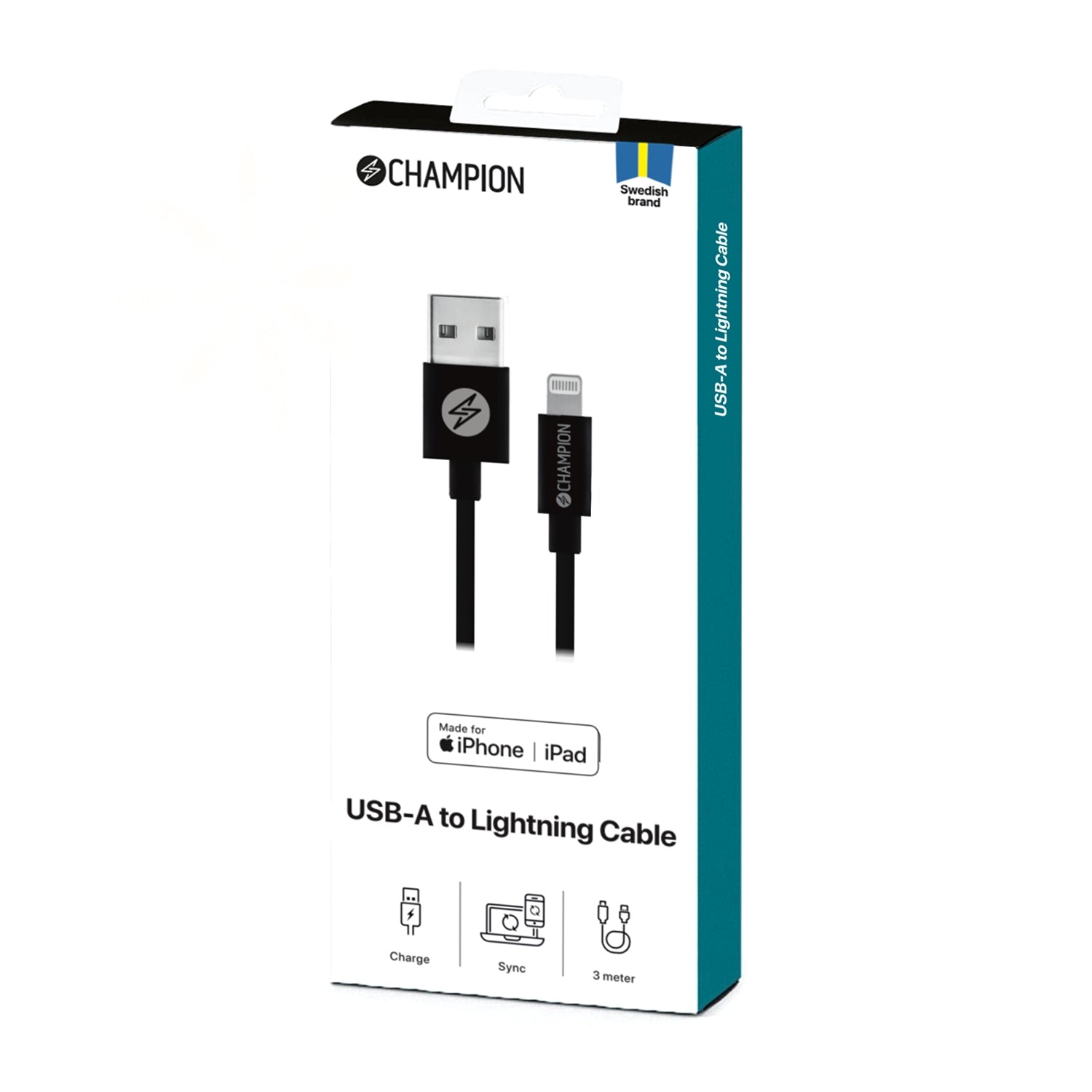 USB-A to Lightning Cable 3m Black