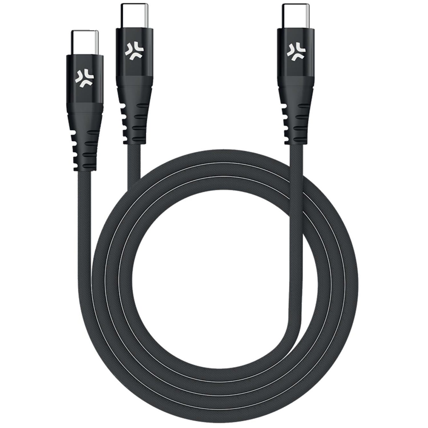 USB-C - 2x USB-C cable 100W PD 1.3m Black