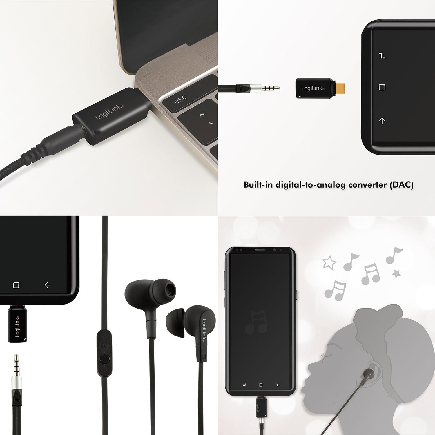 USB-C 3.5mm audio adapter with DAC