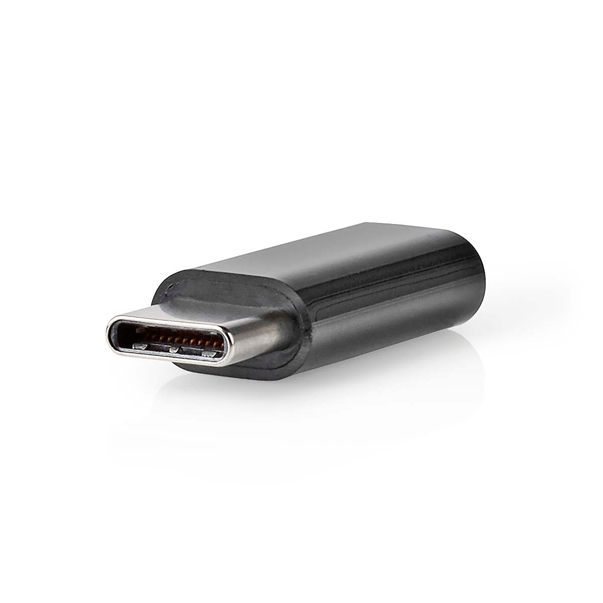 USB-C™ Adapter | USB 2.0 | USB-C™ Male | USB Micro-B Female | 480 Mbps | Round | Nickel Plated | Black | Envelope
