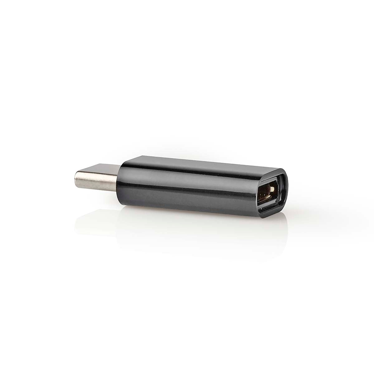 USB-C™ Adapter | USB 2.0 | USB-C™ Male | USB Micro-B Female | 480 Mbps | Round | Nickel Plated | Black | Envelope