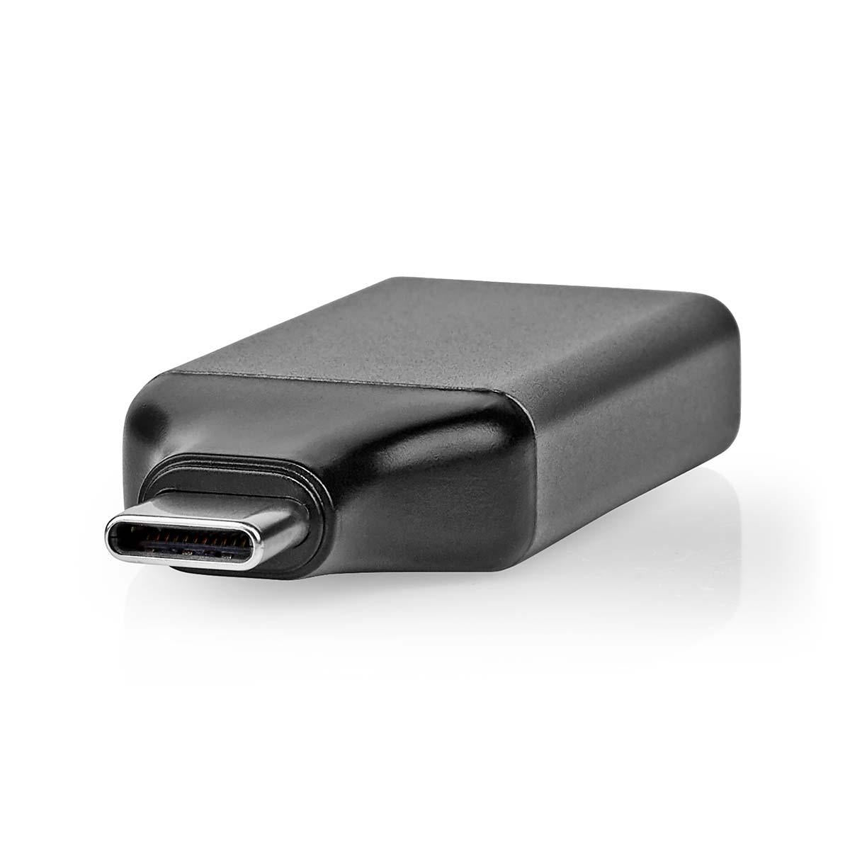 USB-C™ Adapter | USB 3.2 Gen 1 | USB-C™ Male | DisplayPort Female | 4K@60Hz | Round | Nickel Plated | Grey/Black | Envelope