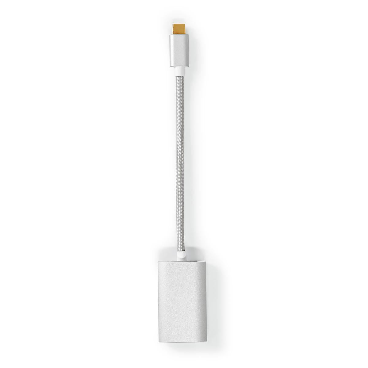 USB-C™ Adapter | USB 3.2 Gen 1 | USB-C™ Male | DisplayPort Female / USB-C™ Female | 4K@60Hz | Power delivery | 0.20 m | Round | Gold Plated | Braided / Nylon | Silver | Carton with covered window