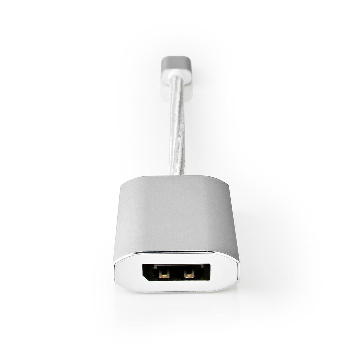 USB-C™ Adapter | USB 3.2 Gen 1 | USB-C™ Male | DisplayPort Female / USB-C™ Female | 4K@60Hz | Power delivery | 0.20 m | Round | Gold Plated | Braided / Nylon | Silver | Carton with covered window