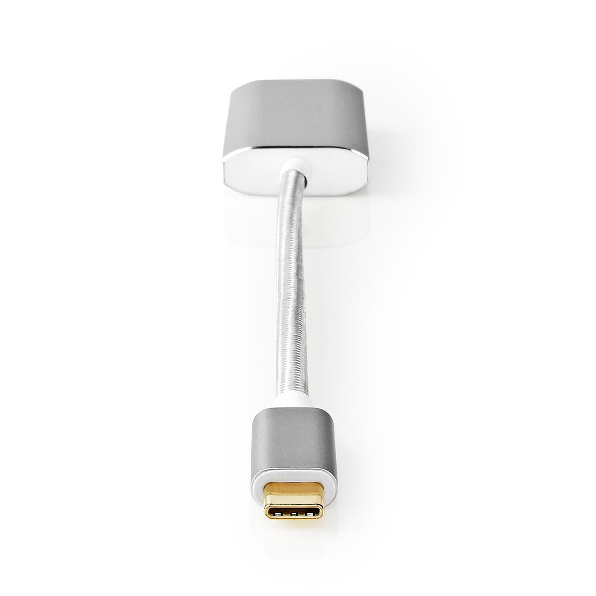 USB-C™ Adapter | USB 3.2 Gen 1 | USB-C™ Male | DisplayPort Female / USB-C™ Female | 4K@60Hz | Power delivery | 0.20 m | Round | Gold Plated | Braided / Nylon | Silver | Carton with covered window