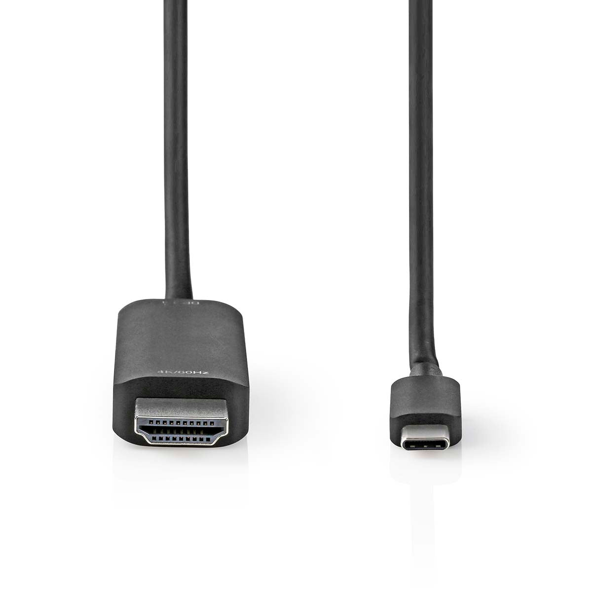 USB-C™ Adapter | USB 3.2 Gen 1 | USB-C™ Male | HDMI™ Connector | 4K@60Hz | 1.00 m | Round | Nickel Plated | PVC | Black | Label