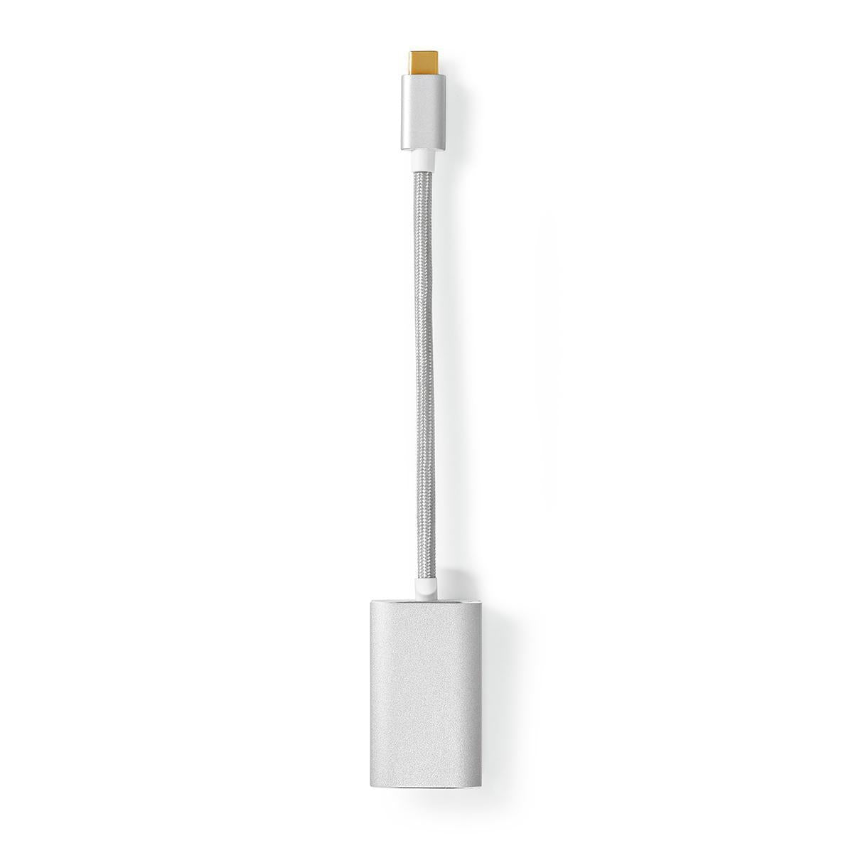 USB-C™ Adapter | USB 3.2 Gen 1 | USB-C™ Male | HDMI™ Female | 4K@60Hz | Power delivery | 0.20 m | Round | Gold Plated | Braided / Nylon | Silver | Carton with covered window