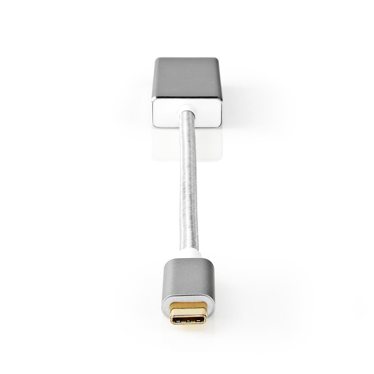 USB-C™ Adapter | USB 3.2 Gen 1 | USB-C™ Male | Mini DisplayPort Female | 0.20 m | Round | Gold Plated | Braided / Nylon | Silver | Carton with covered window