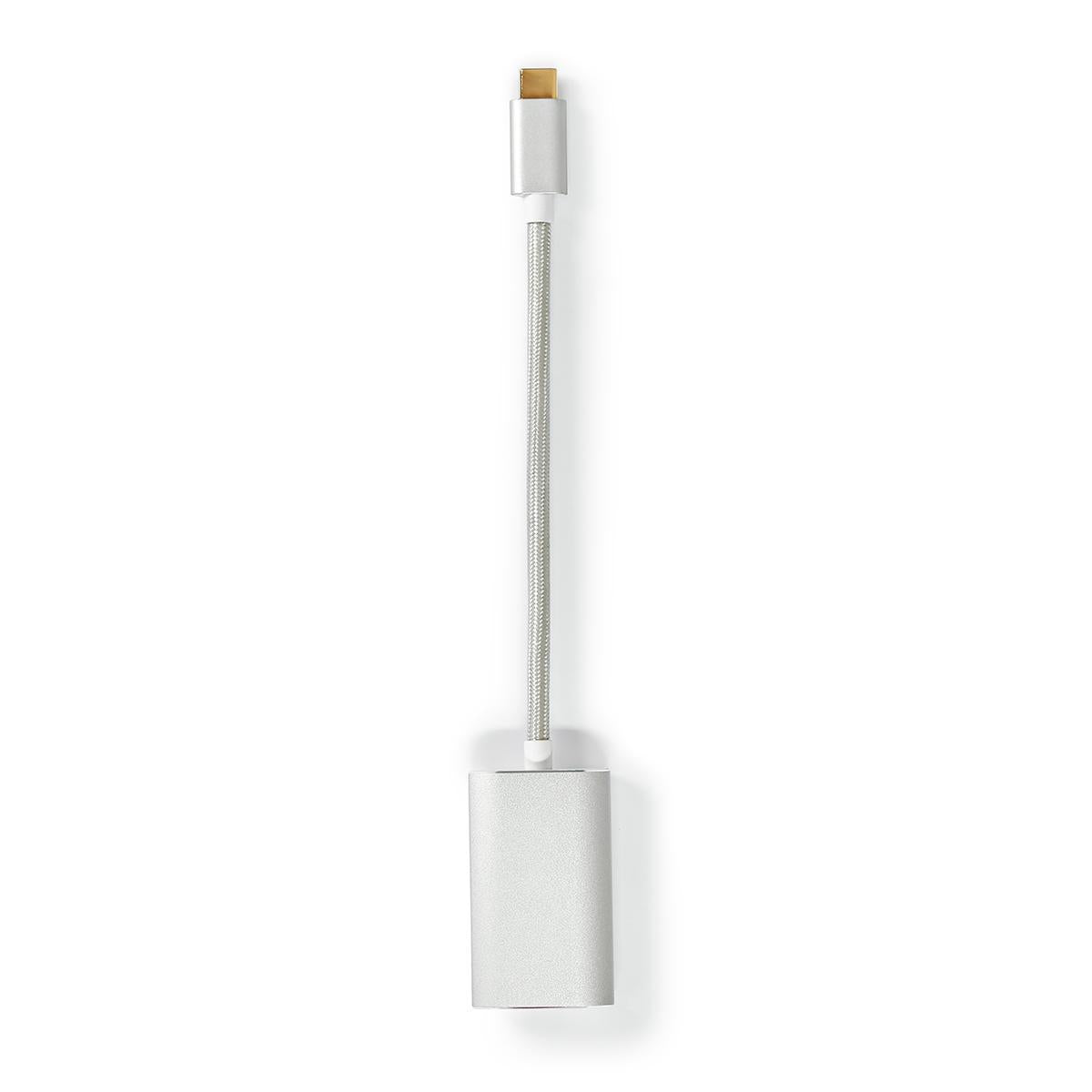 USB-C™ Adapter | USB 3.2 Gen 1 | USB-C™ Male | Mini DisplayPort Female | Power delivery | 0.20 m | Round | Gold Plated | Braided / Nylon | Silver | Carton with covered window