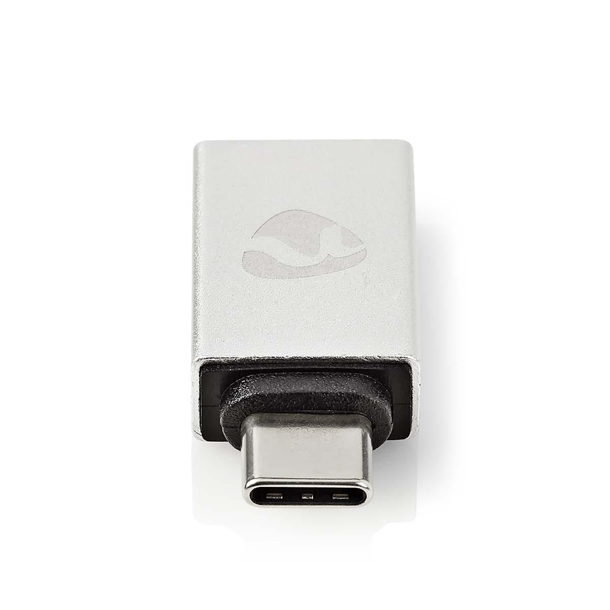 USB-C™ Adapter | USB 3.2 Gen 1 | USB-C™ Male | USB-A Female | 5 Gbps | Round | Nickel Plated | Silver | Carton with covered window