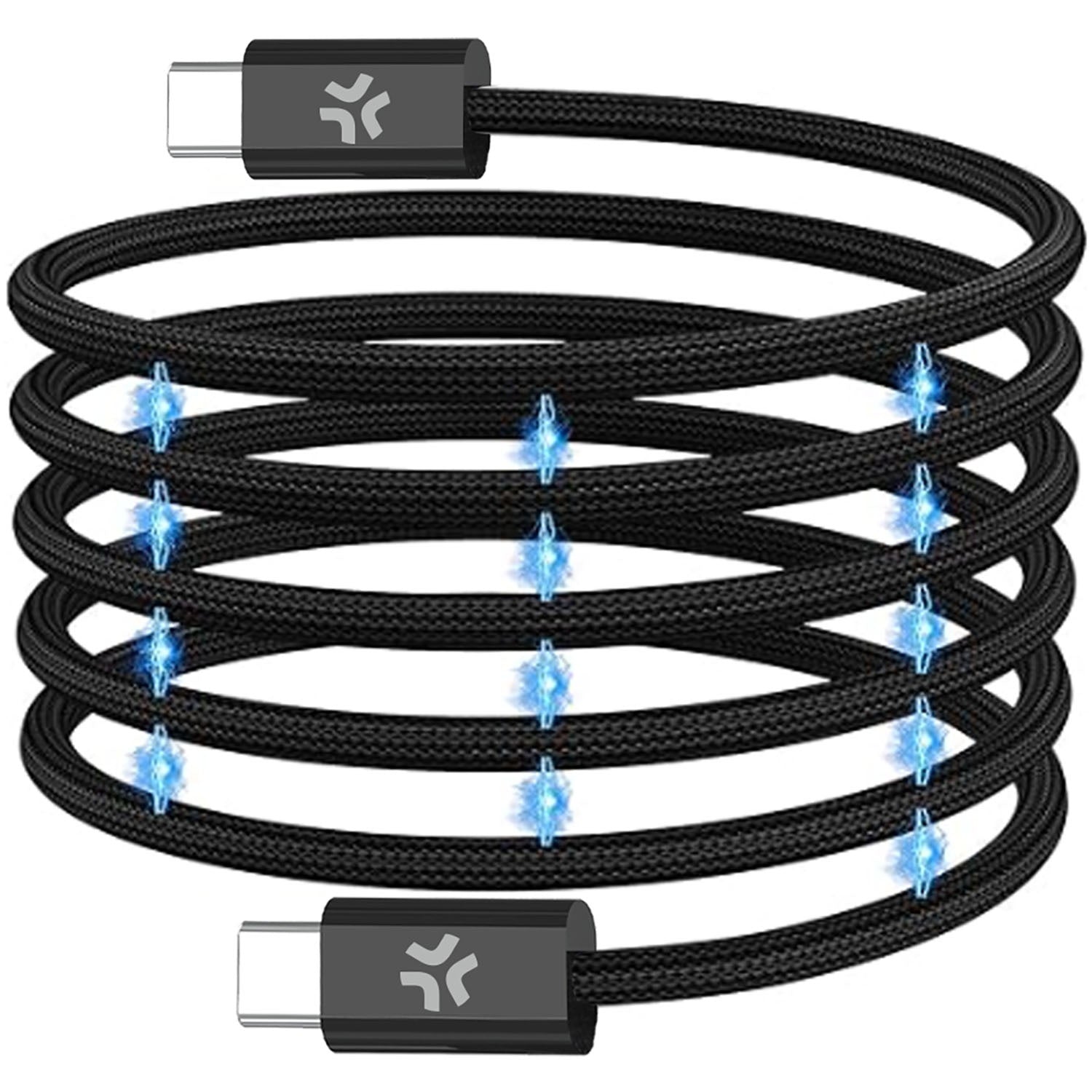 USB-C Magnetic Braided Cable, 60W, 2m, Black