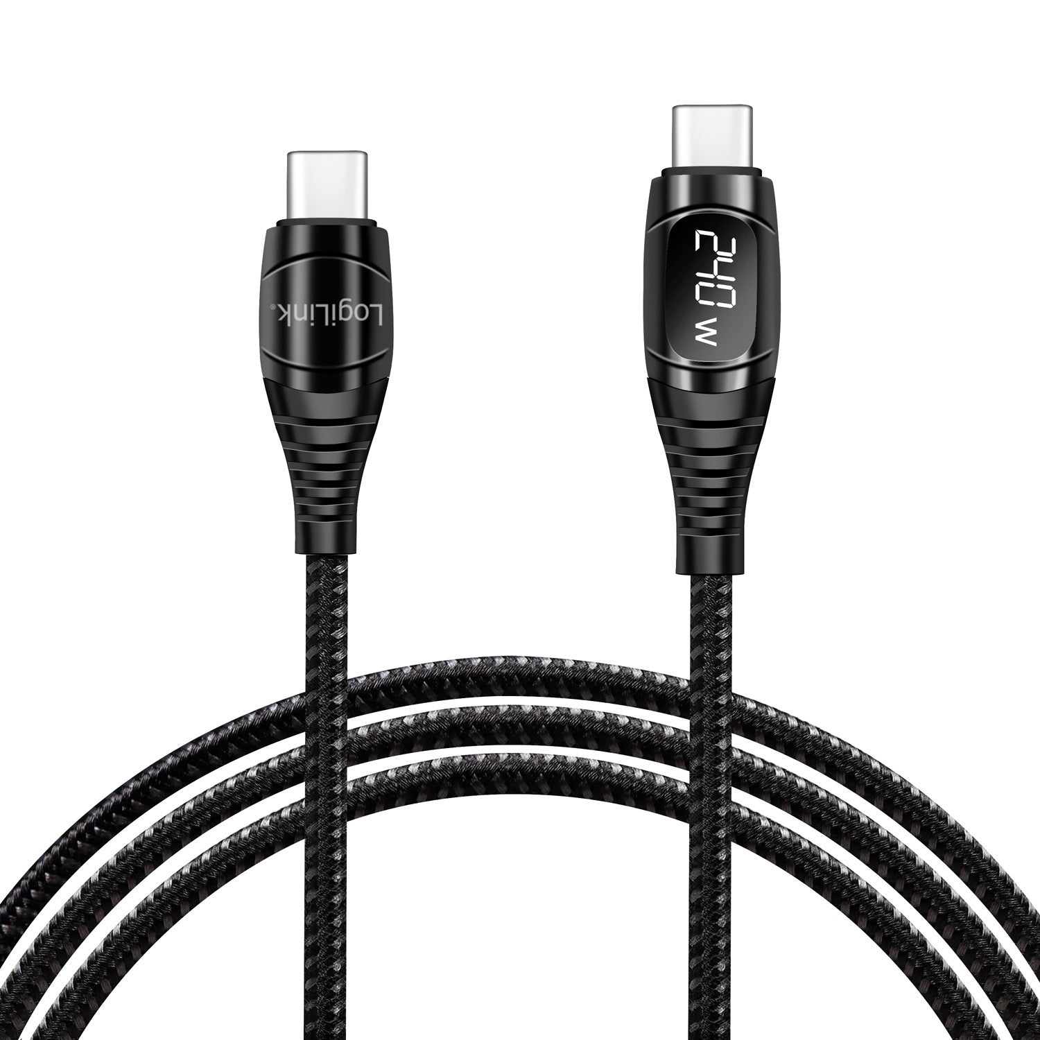 USB-C - USB-C cable with display USB 2.0 PD 3.1 240W 1 m Black