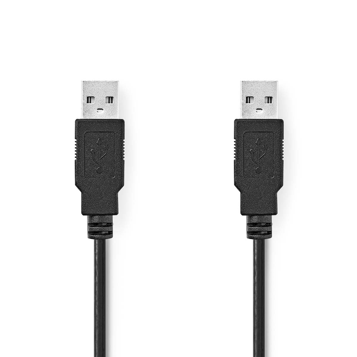 USB Cable | USB 2.0 | USB-A Male | USB-A Male | 480 Mbps | Nickel Plated | 5.00 m | Round | PVC | Black | Polybag