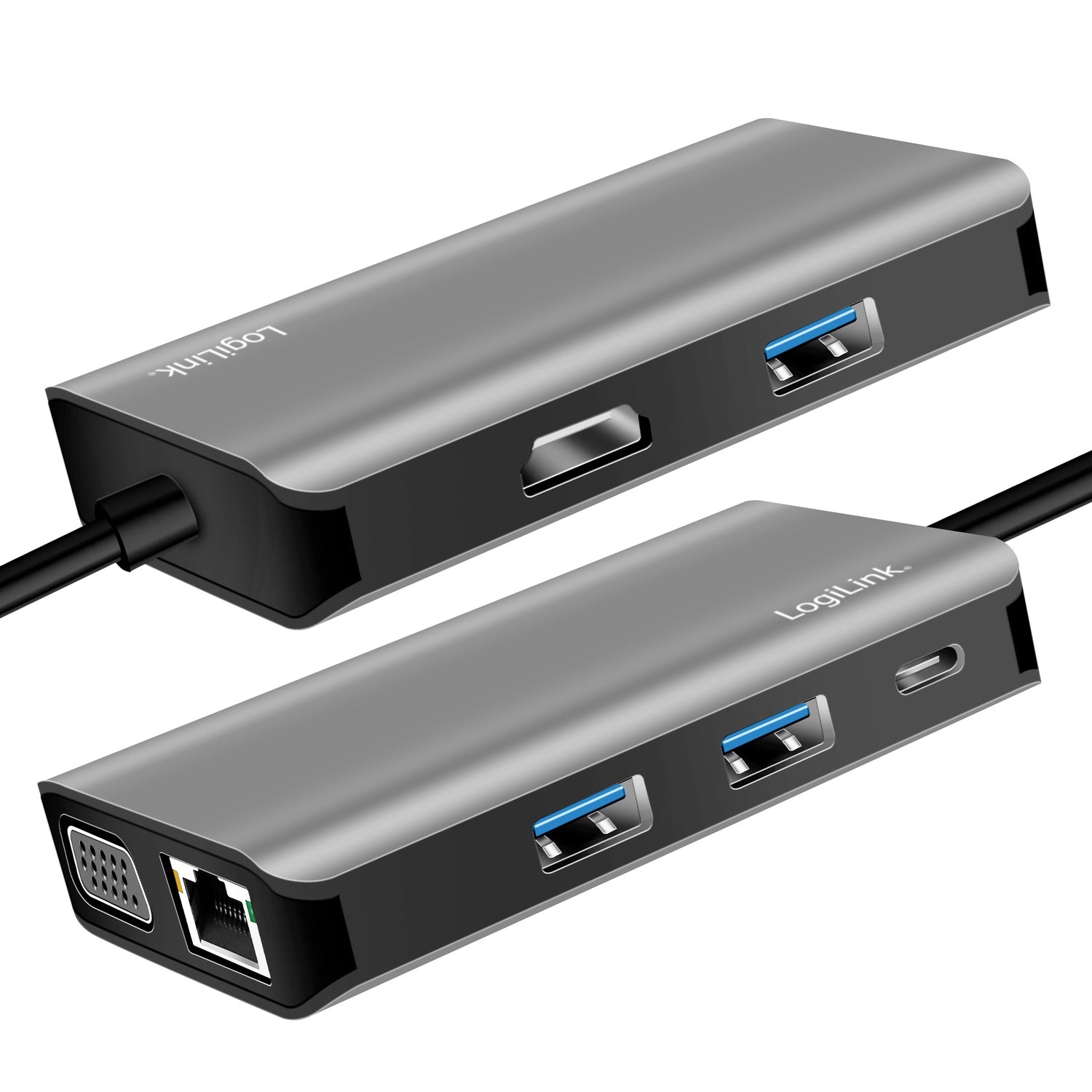 USB-C docking station 7-in-1 HDMI/VGA/RJ45/USB-C 100W PD