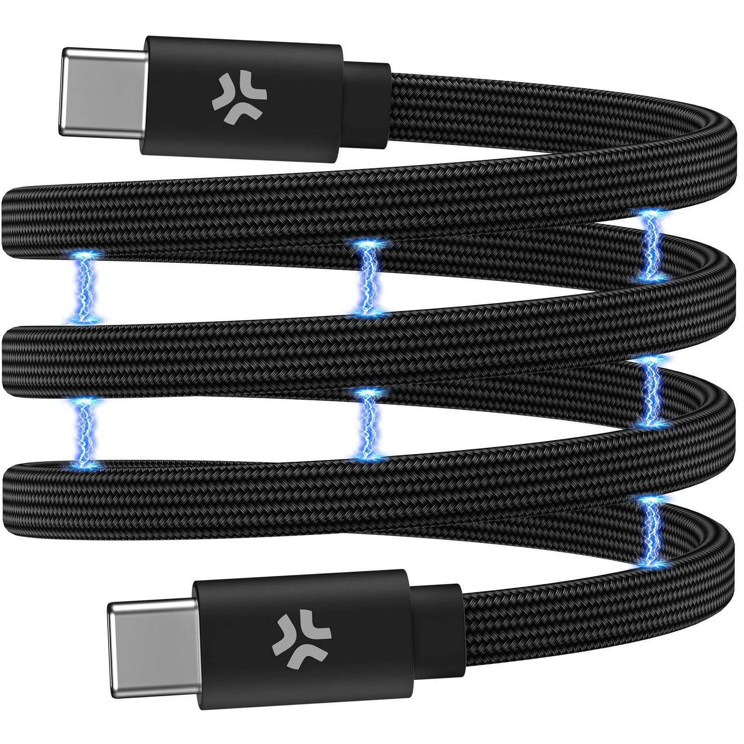 USB-C to USB-C Cable 60W, Magnetic Braided, 1m Black