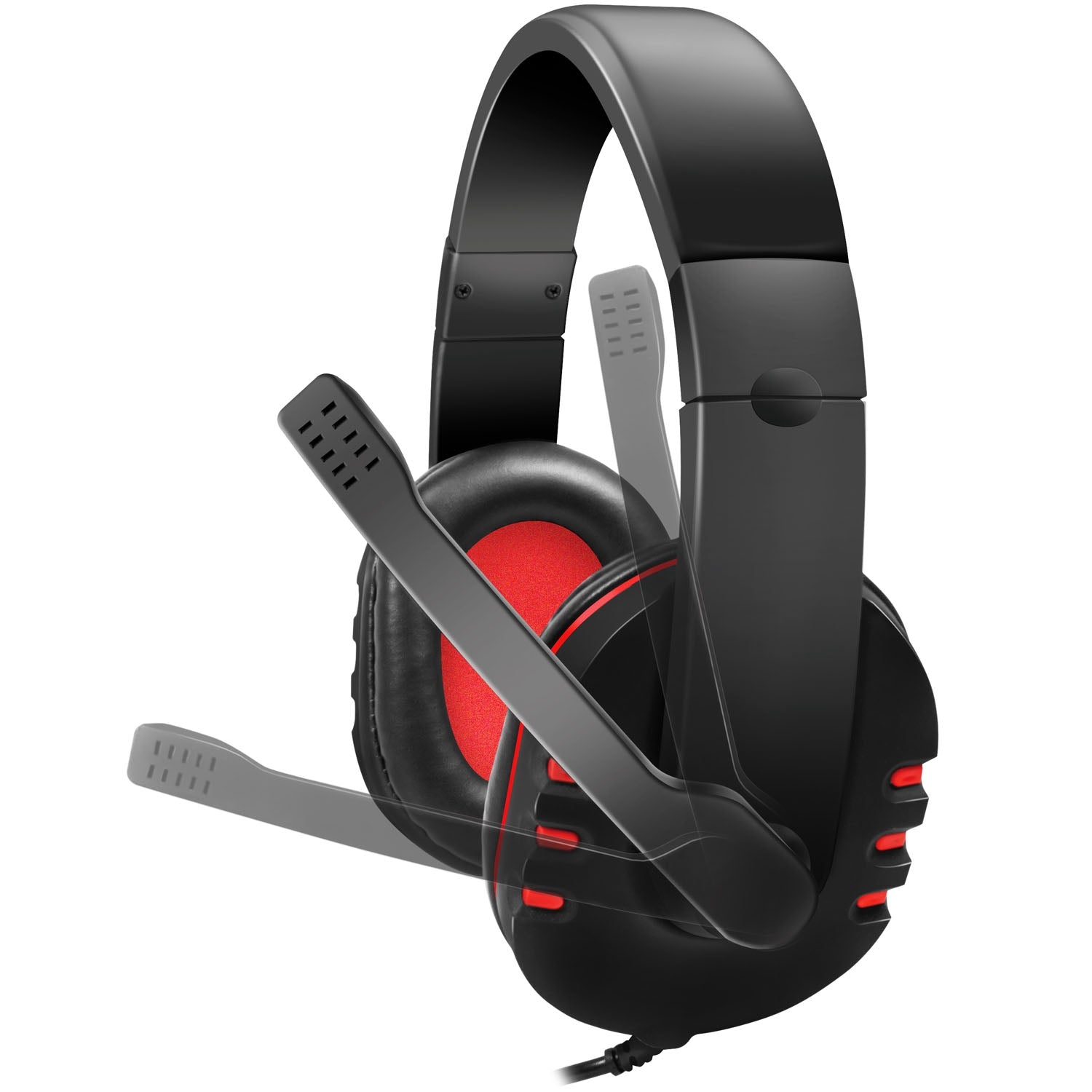 USB Gaming Headset with Flexible Mic, Black/Red