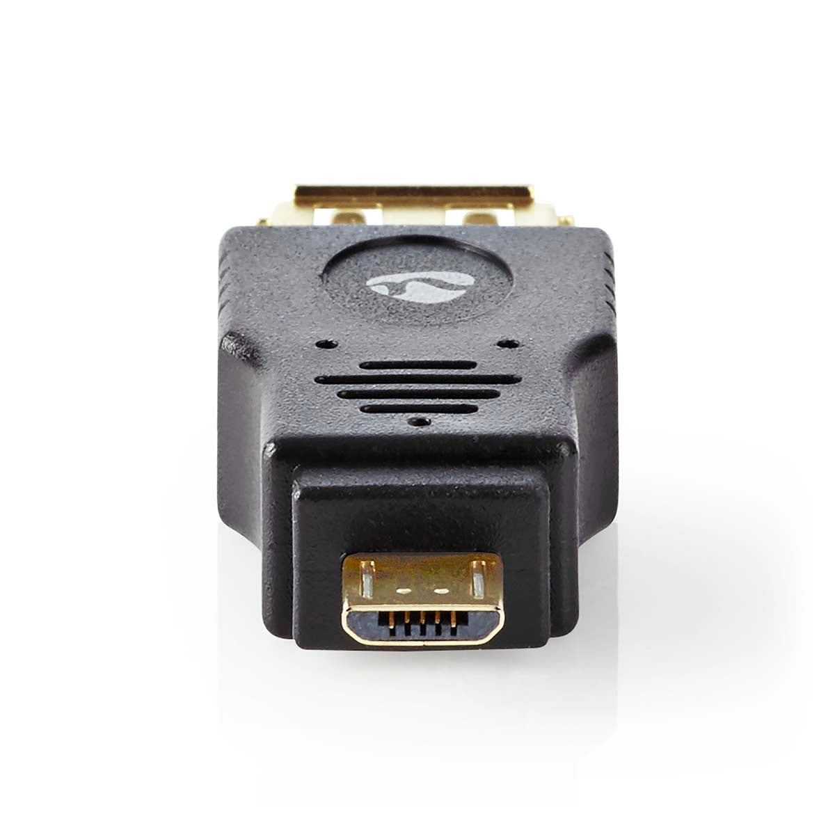 USB Micro-B Adapter | USB 2.0 | USB Micro-B Male | USB-A Female | 480 Mbps | Gold Plated | PVC | Anthracite | Box