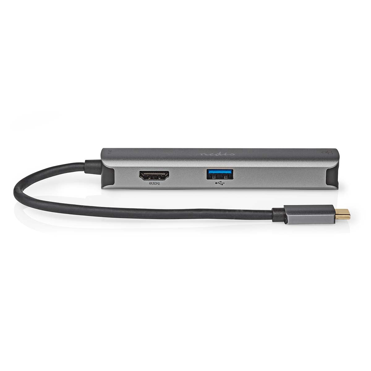 USB Multi-Port Adapter | USB 3.2 Gen 1 | USB-C™ Male | HDMI™ Female / RJ45 Female / 3x USB-A Female | 5 Gbps | 0.20 m | Round | Gold Plated | PVC | Anthracite | Box
