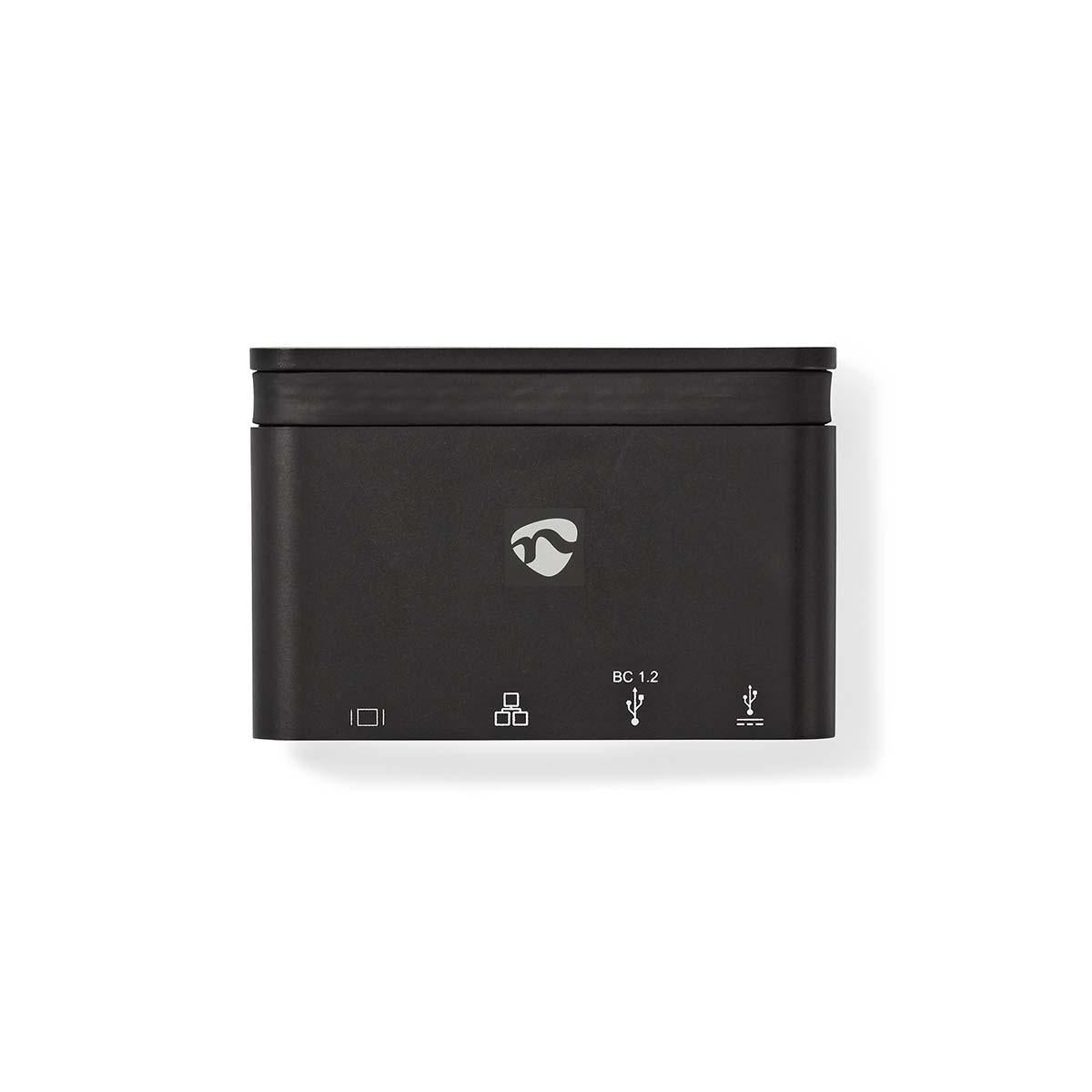 USB Multi-Port Adapter | USB 3.2 Gen 1 | USB-C™ Male | HDMI™ Female / RJ45 Female / USB-A Female / USB-C™ Female | Round | Nickel Plated | Black | Box