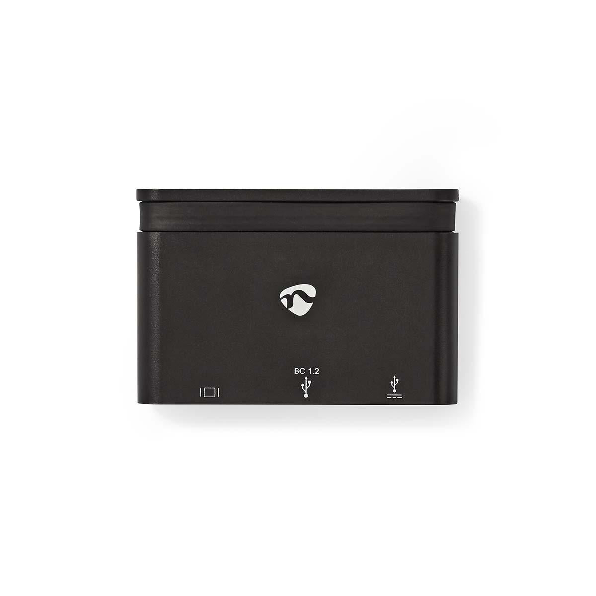 USB Multi-Port Adapter | USB 3.2 Gen 1 | USB-C™ Male | HDMI™ Female / USB-A Female / USB-C™ Female | Round | Nickel Plated | Black | Window Box with Euro Lock