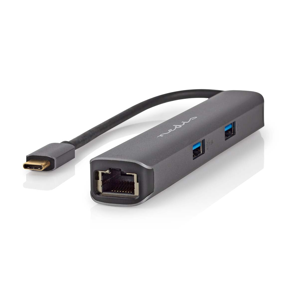 USB Multi-Port Adapter | USB 3.2 Gen 1 | USB-C™ Male | HDMI™ Output / RJ45 Female / 2x USB-A Female / 2x USB-C™ | 5 Gbps | 0.20 m | Round | Gold Plated | PVC | Anthracite | Box