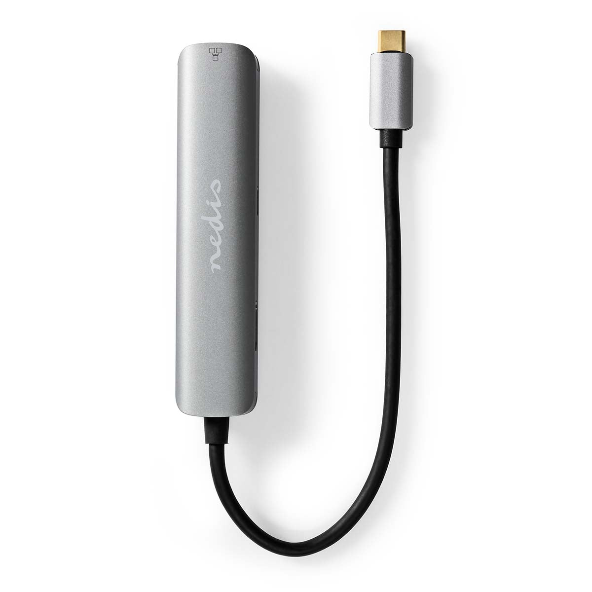 USB Multi-Port Adapter | USB 3.2 Gen 1 | USB-C™ Male | HDMI™ Output / RJ45 Female / USB-A Female / USB-C™ Female | 5 Gbps | 0.20 m | Round | Gold Plated | PVC | Anthracite | Box