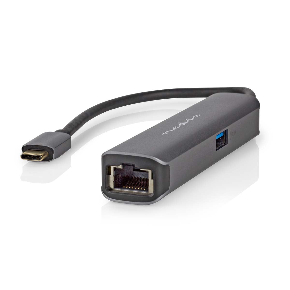 USB Multi-Port Adapter | USB 3.2 Gen 1 | USB-C™ Male | HDMI™ Output / RJ45 Female / USB-A Female / USB-C™ Female | 5 Gbps | 0.20 m | Round | Gold Plated | PVC | Anthracite | Box