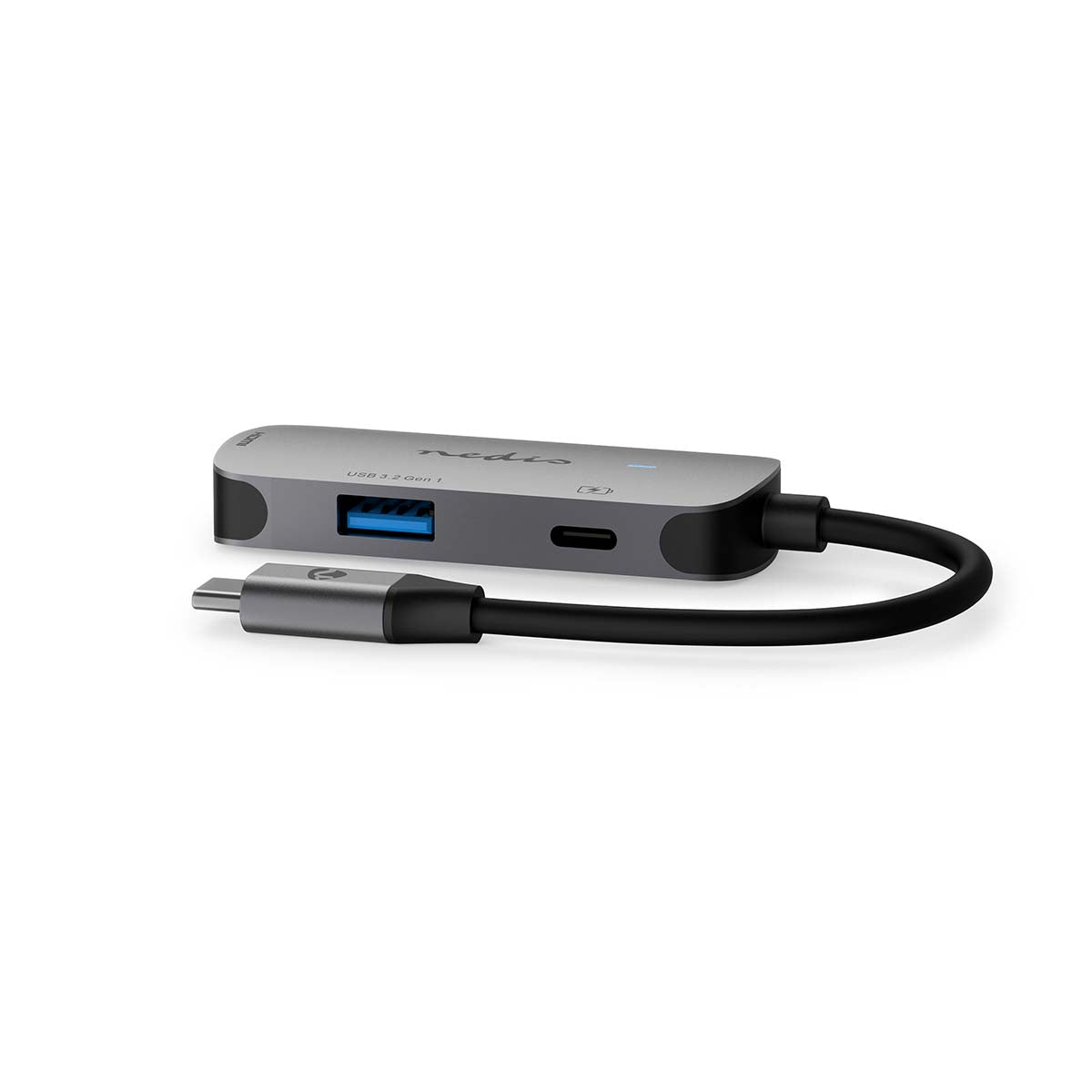 USB Multi-Port Adapter | USB 3.2 Gen 1 | USB-C™ Male | HDMI™ Output / USB-A Female / USB-C™ Female | 5 Gbps | 0.10 m | Round | Nickel Plated | PVC | Gray | Box