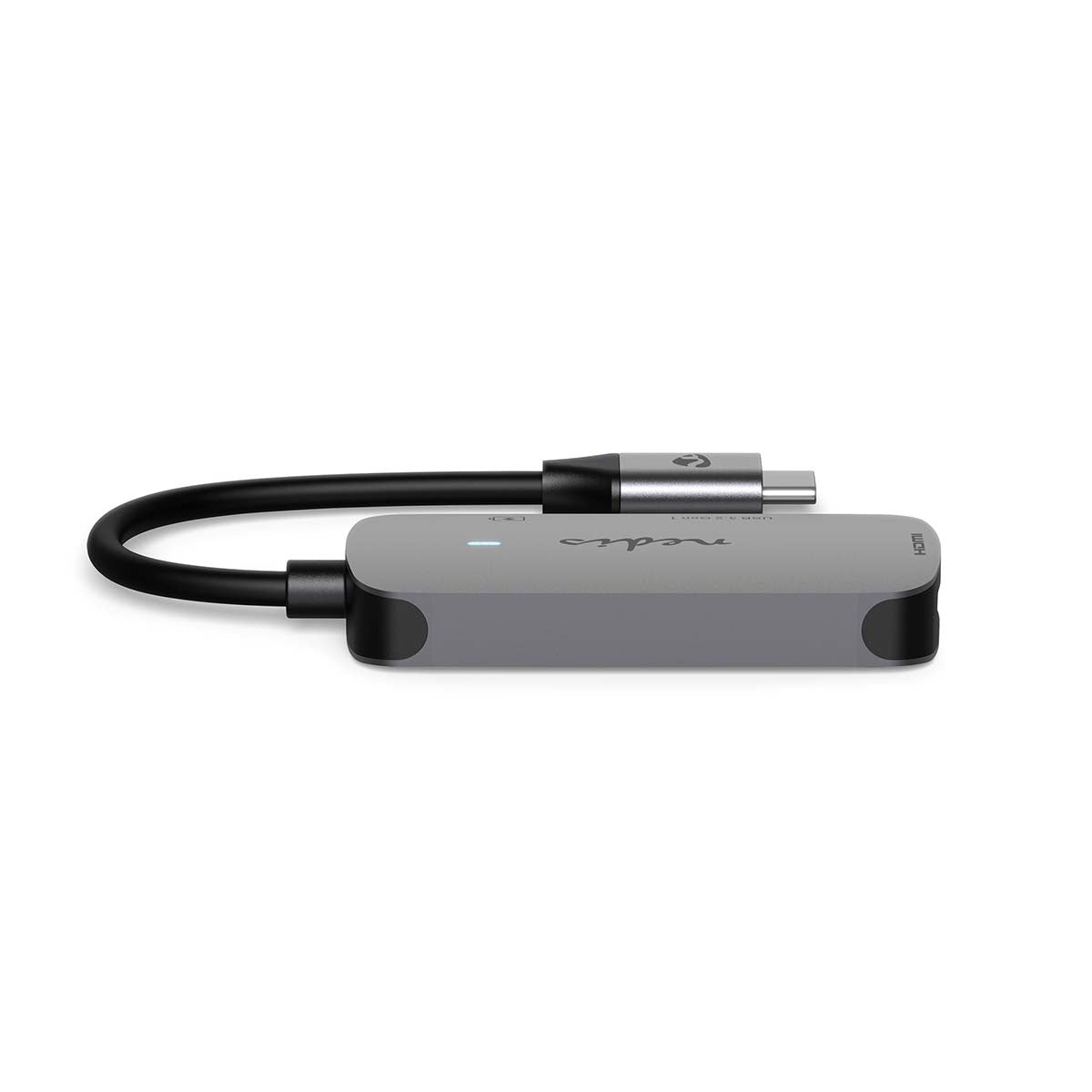 USB Multi-Port Adapter | USB 3.2 Gen 1 | USB-C™ Male | HDMI™ Output / USB-A Female / USB-C™ Female | 5 Gbps | 0.10 m | Round | Nickel Plated | PVC | Gray | Box