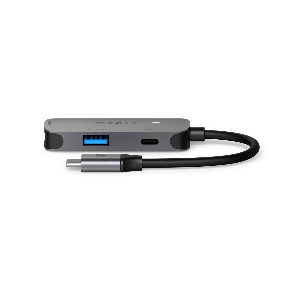 USB Multi-Port Adapter | USB 3.2 Gen 1 | USB-C™ Male | HDMI™ Output / USB-A Female / USB-C™ Female | 5 Gbps | 0.10 m | Round | Nickel Plated | PVC | Gray | Box