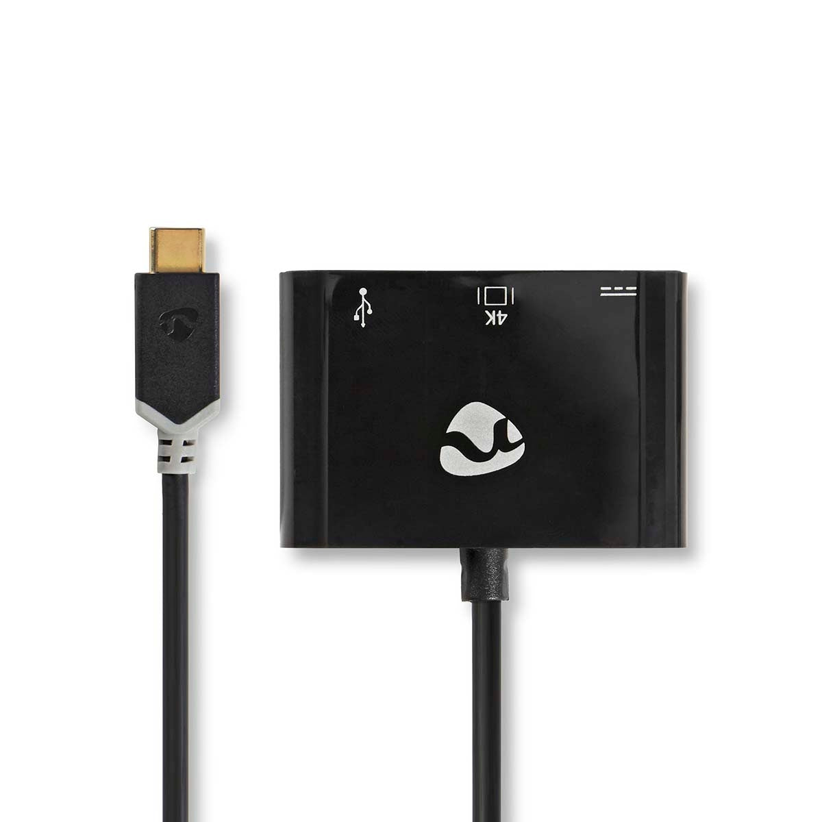 USB Multi-Port Adapter | USB 3.2 Gen 1 | USB-C™ Male | HDMI™ Output / USB-A Female / USB-C™ Female | 5 Gbps | 0.20 m | Round | Gold Plated | PVC | Anthracite | Cardboard box with window