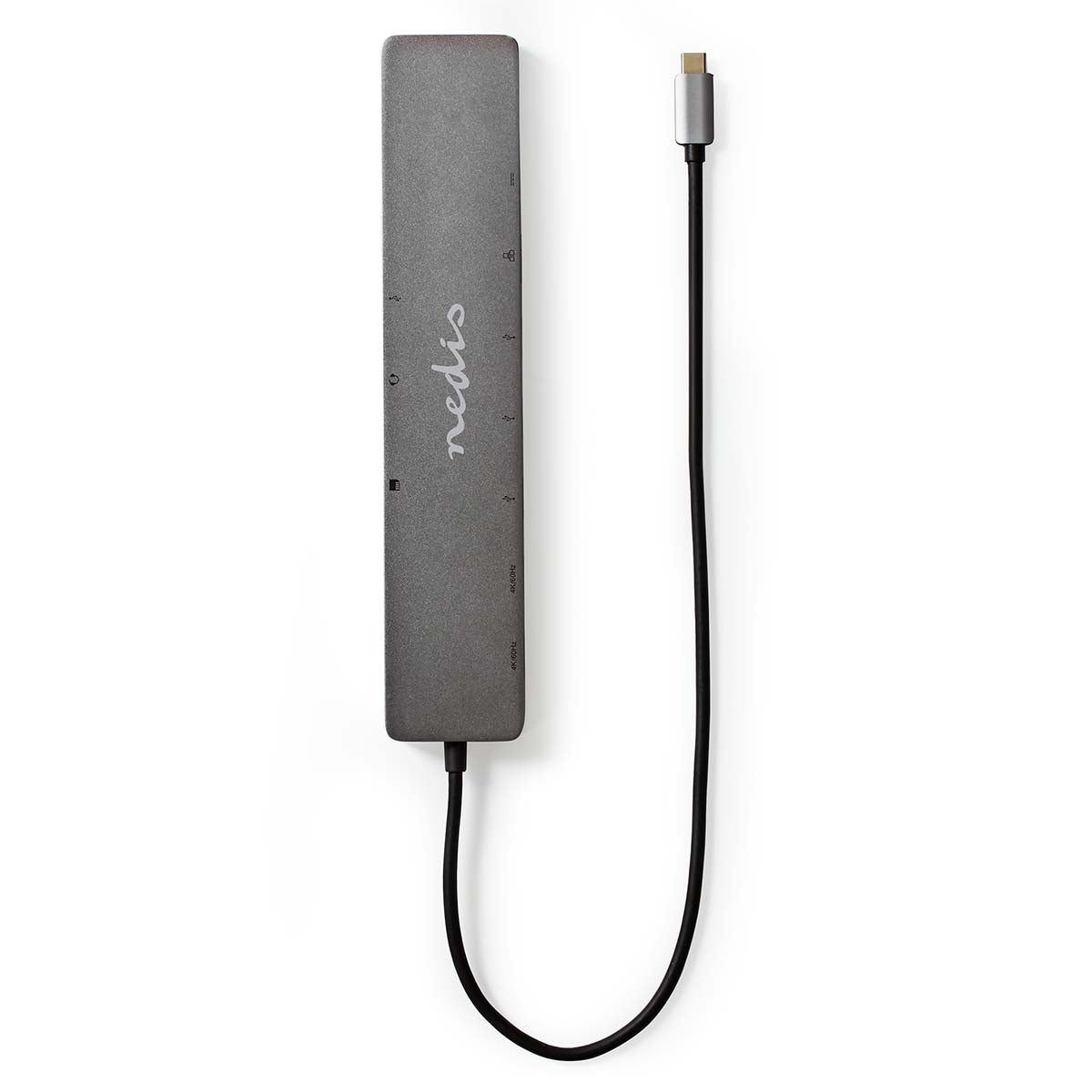 USB Multi-Port Adapter | USB 3.2 Gen 1 | USB-C™ Male | Micro SD / RJ45 Female / SD / 2x HDMI™ / 2x USB-C™ / 3x USB-A Female | 0.40 m | Round | Gold Plated | TPE | Anthracite | Box