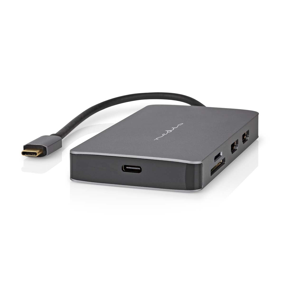USB Multi-Port Adapter | USB 3.2 Gen 1 | USB-C™ Male | Micro SD / RJ45 Female / SD / USB-C™ Female / 2x HDMI™ / 2x USB-A Female | 5 Gbps | 0.20 m | Round | Gold Plated | PVC | Anthracite | Box