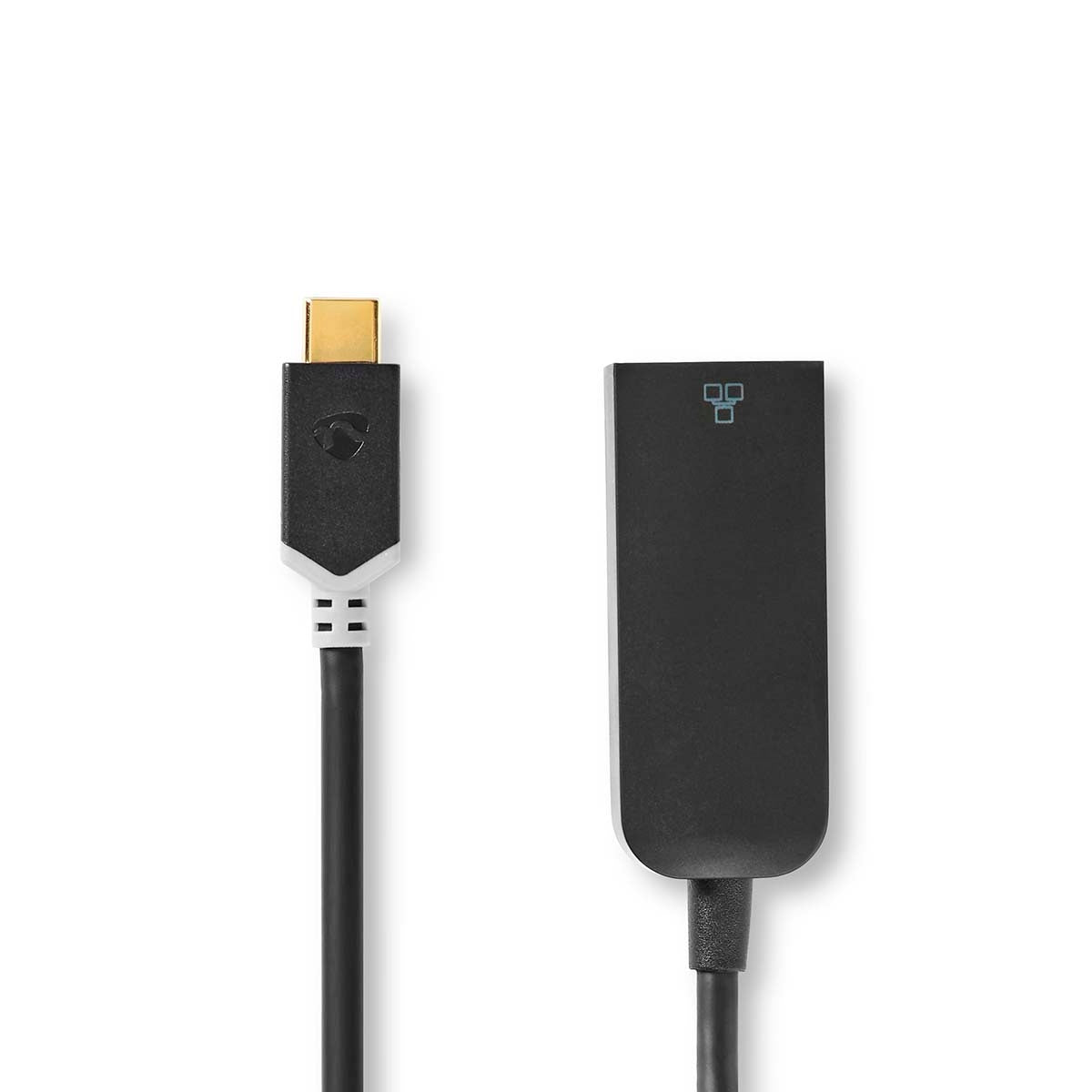 USB Network Card | USB 3.2 Gen 1 | 1000 Mbps | USB-C™ Male | RJ45 Female | 0.20 m | Round | Gold Plated | Tinned Copper | Anthracite | Box