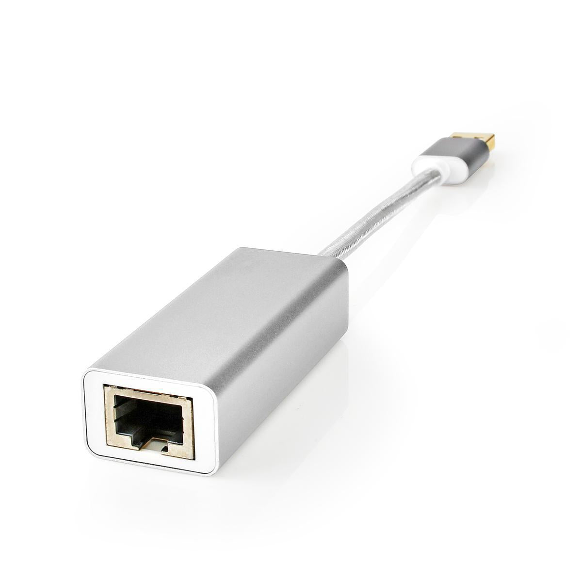USB Network Card | USB 3.2 Gen 1 | 1 Gbps | USB-A Male | RJ45 Female | 0.20 m | Round | Gold Plated | Bare Copper | Silver | Carton with covered window