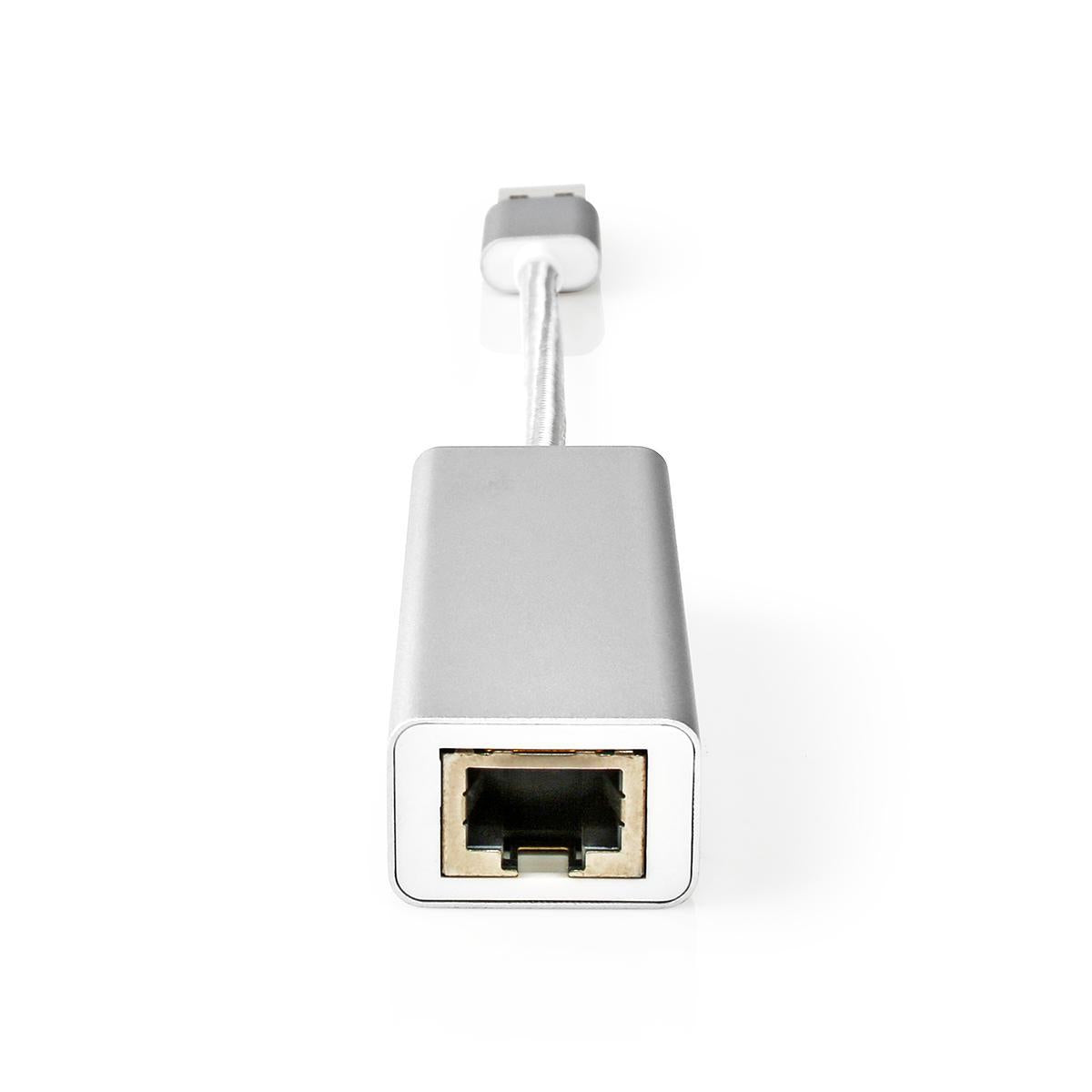 USB Network Card | USB 3.2 Gen 1 | 1 Gbps | USB-A Male | RJ45 Female | 0.20 m | Round | Gold Plated | Bare Copper | Silver | Carton with covered window